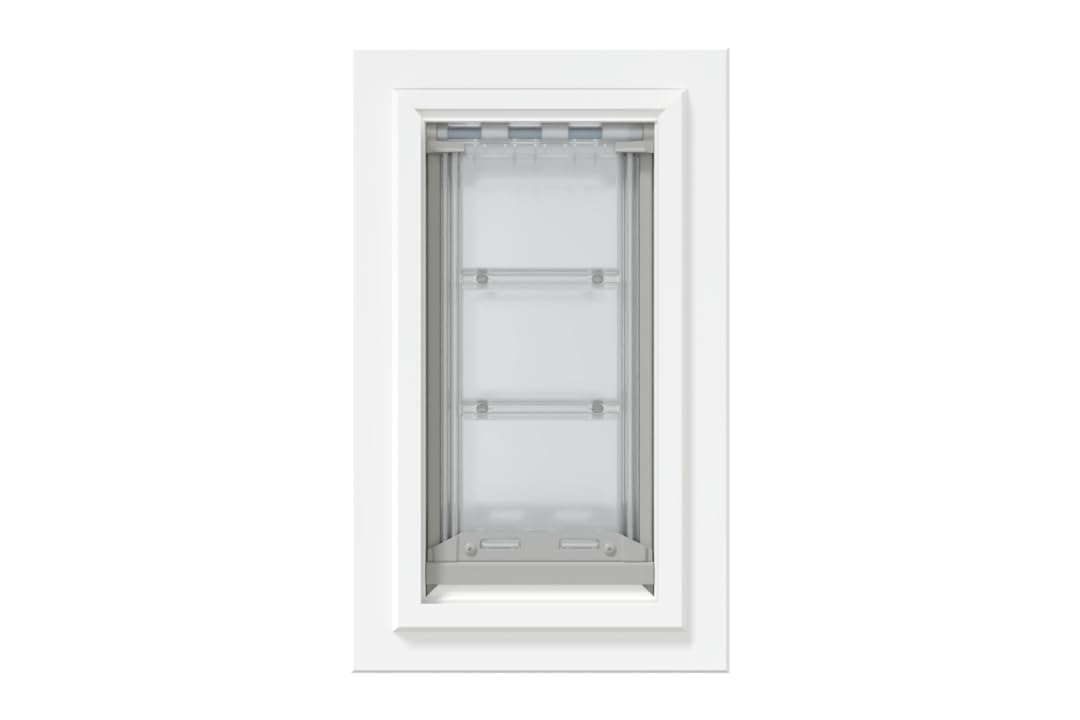 Endura Flap Pet Door for Walls in White | Energy-Efficient Double Flap Design for Wall Installations | All-Weather Protection with All-Metal Telescoping Tunnel | White, Small, Double Flap