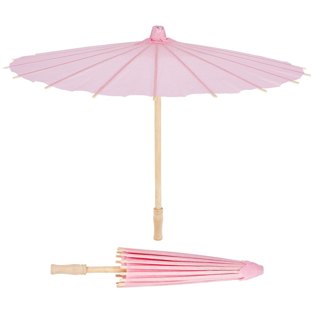 PH PandaHall 2PCS 16 inch Pink Paper Umbrellas DIY Oiled Umbrella Crafts Chinese Parasol Hand Painting Decor Props for Wedding Bridal Photography Craft Party Christmas Easter Decoration