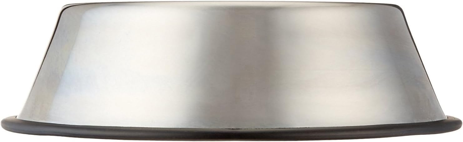 Amazon Basics Stainless Steel Non-Skid Dog Bowl, Dishwasher Safe, Rust Resistant, Single