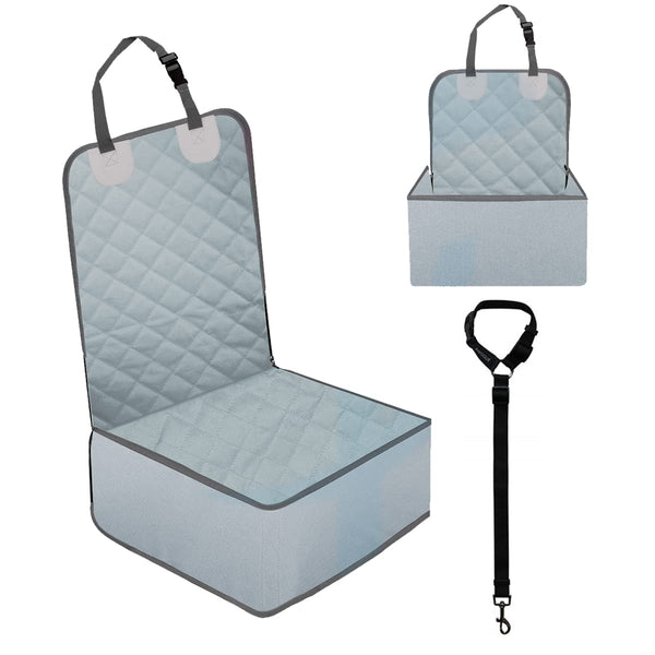 GURETER Front Seat Cover for Dogs, 2-in-1 Pet Carrier Car, SUV and Truck Waterproof Front Car Seat Cover with Dog Seat Belt, Anti-Scratches, Grey Blue, Pet Front Seat Dog Cover for Car FCWLAGU2