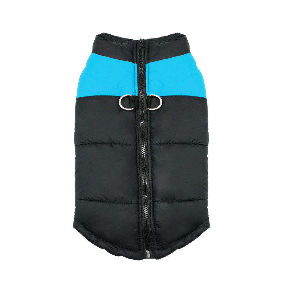 Didog Cold Weather Dog Warm Vest Jacket Coat,Pet Winter Clothes for Small Medium Large Dogs(Chest 11 Inch; Back Length 8 Inch, Blue)