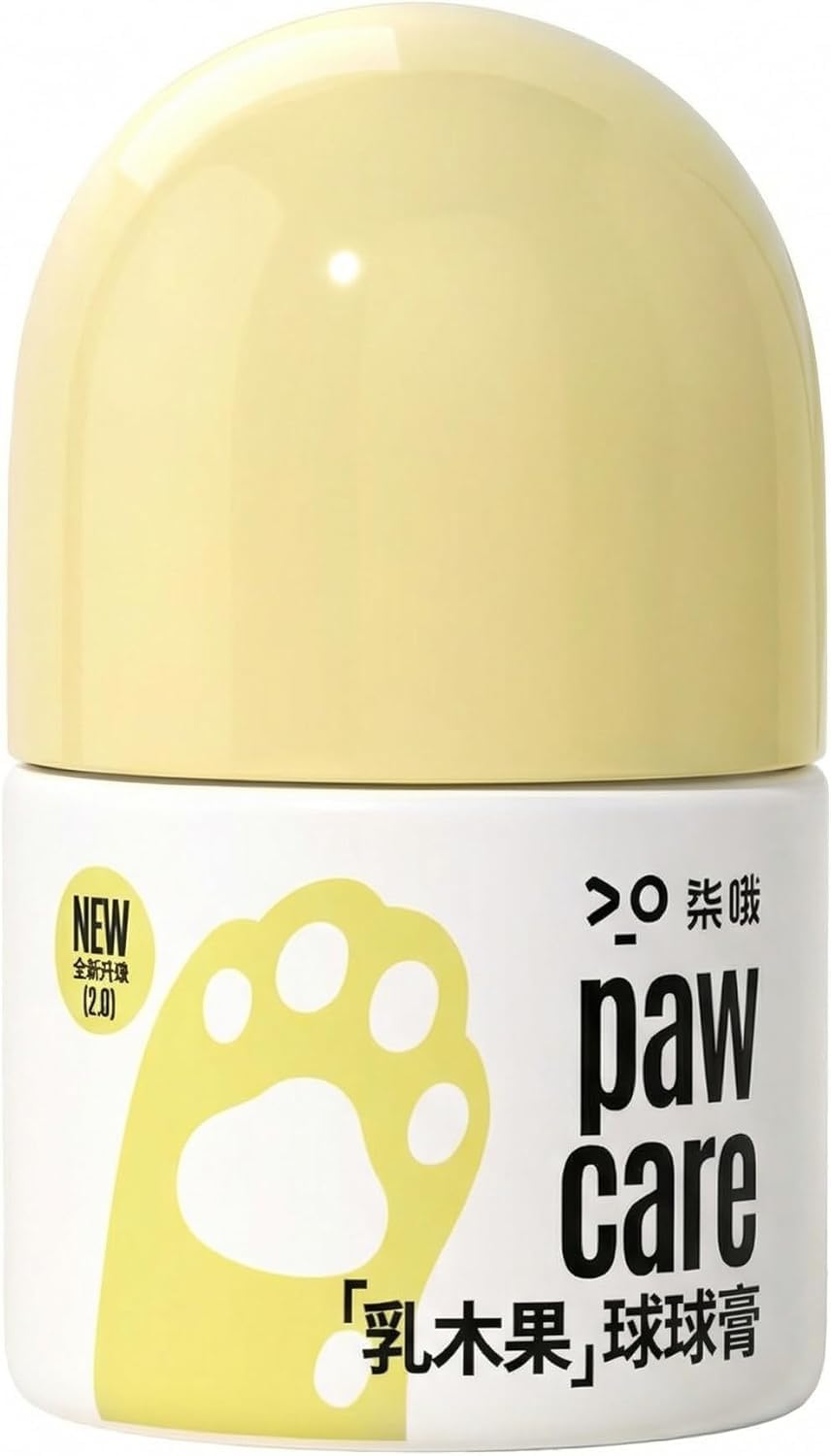2.0 Paw Balm for Dogs & Cats - Natural Shea Butter Moisturizer Heals Dry Cracked Paws & Noses - Lick Safe & Non-Toxic - Large Roll-on Applicator - Plant-Based Avocado & Olive Oil Protection