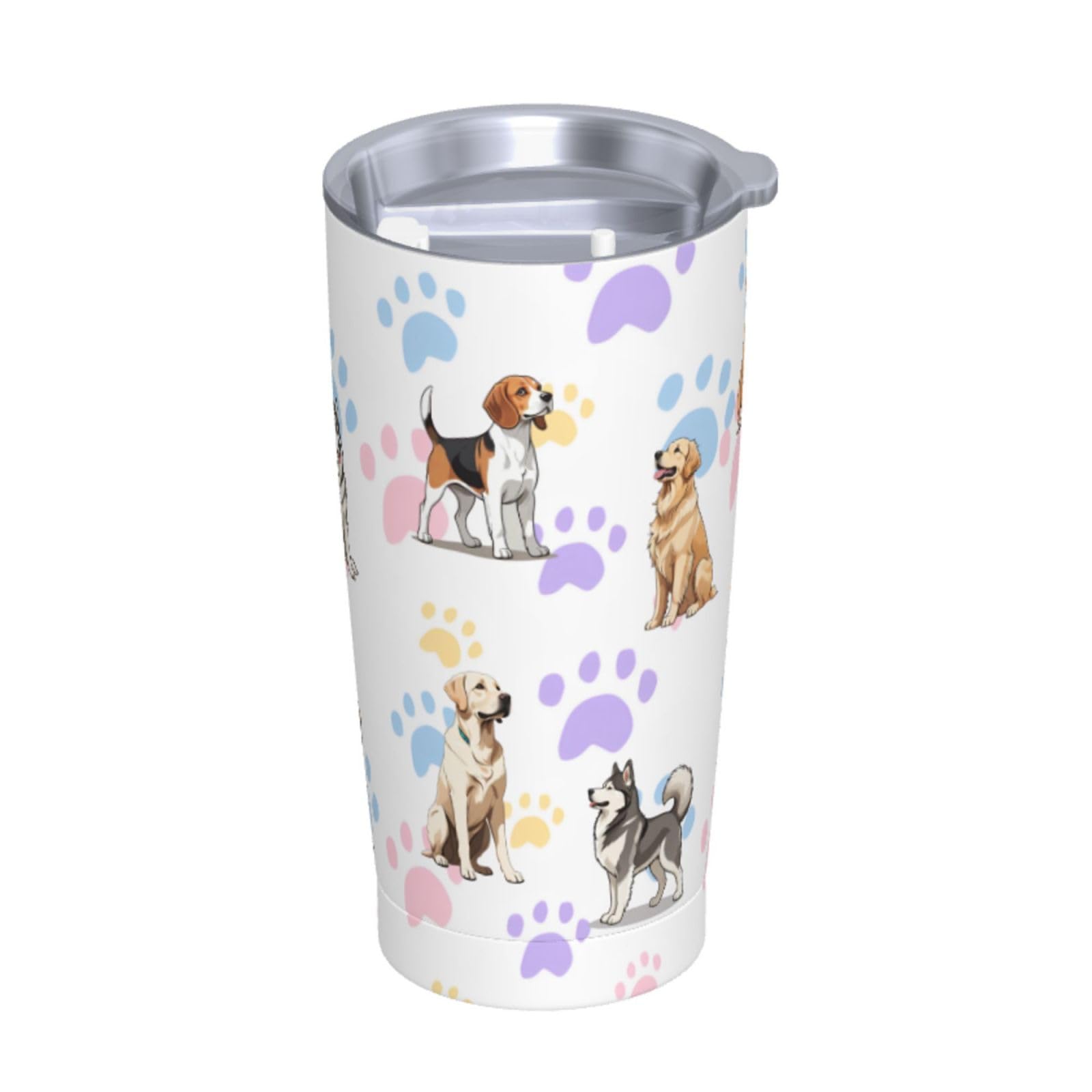 TOMASLINK Cute Dog Coffee Mug Gift For Dog Lover,Dog Mom,Dog Dad 20oz Stainless Steel Dog Coffee Tumbler With Lid And 2straw, Dog Mom Anime Insulated Travel Mug Coffee Cup (Dog-A)