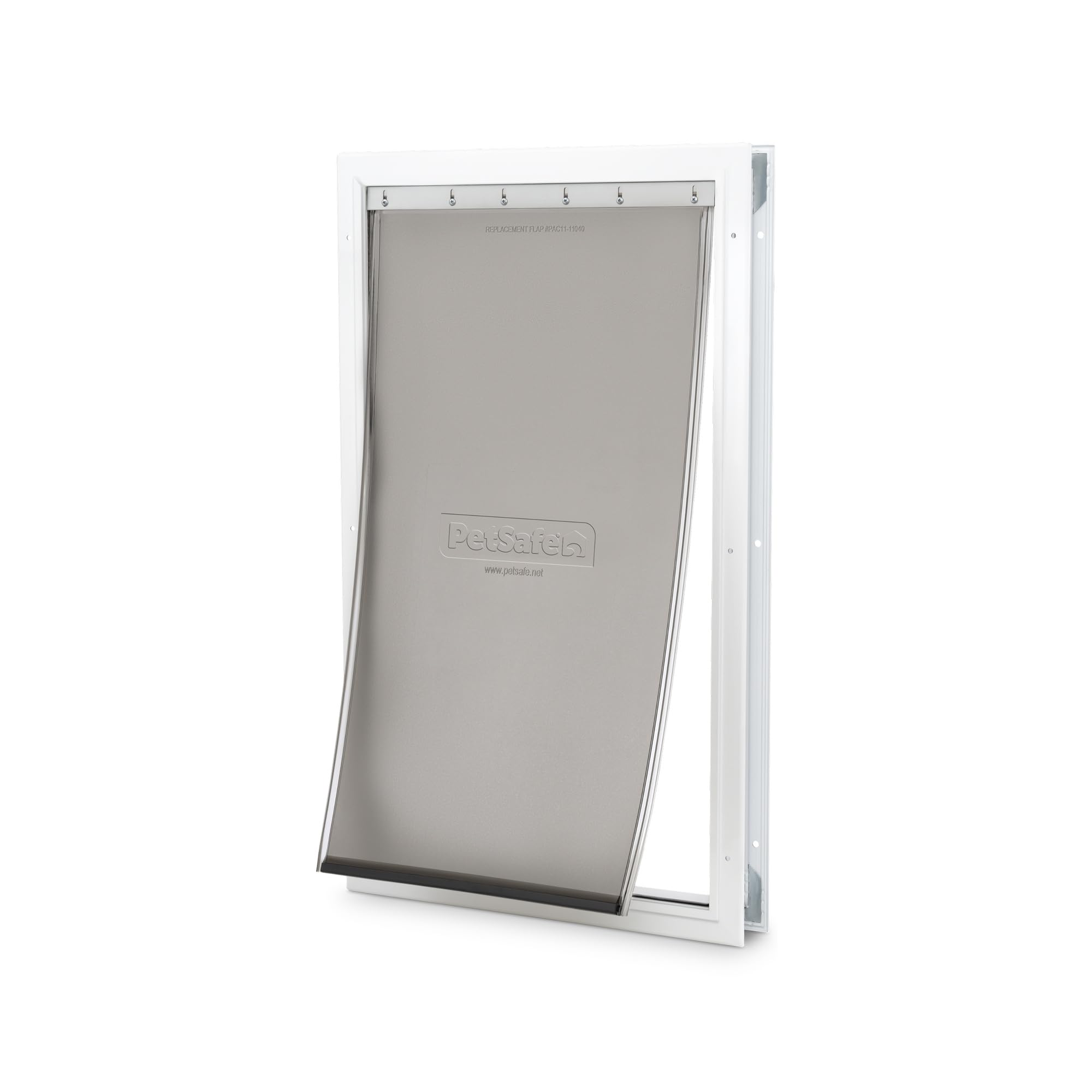 PetSafe Freedom Aluminum Pet Door for Dogs and Cats - Solid Durable Frame - Extra-Large, White, Tinted Flexible Vinyl Flap - Includes Closing Panel