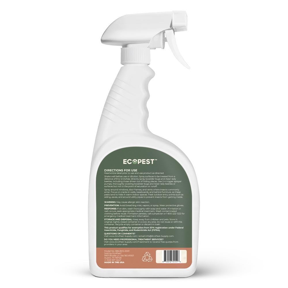 Boxelder Bug & Asian Lady Beetle Spray – Natural, Plant-Based Indoor & Outdoor Killer | Non-Staining, Safe for Doors, Windows, Siding & Baseboards | Child & Pet Safe, Low Odor, Eco-Friendly (22 oz)