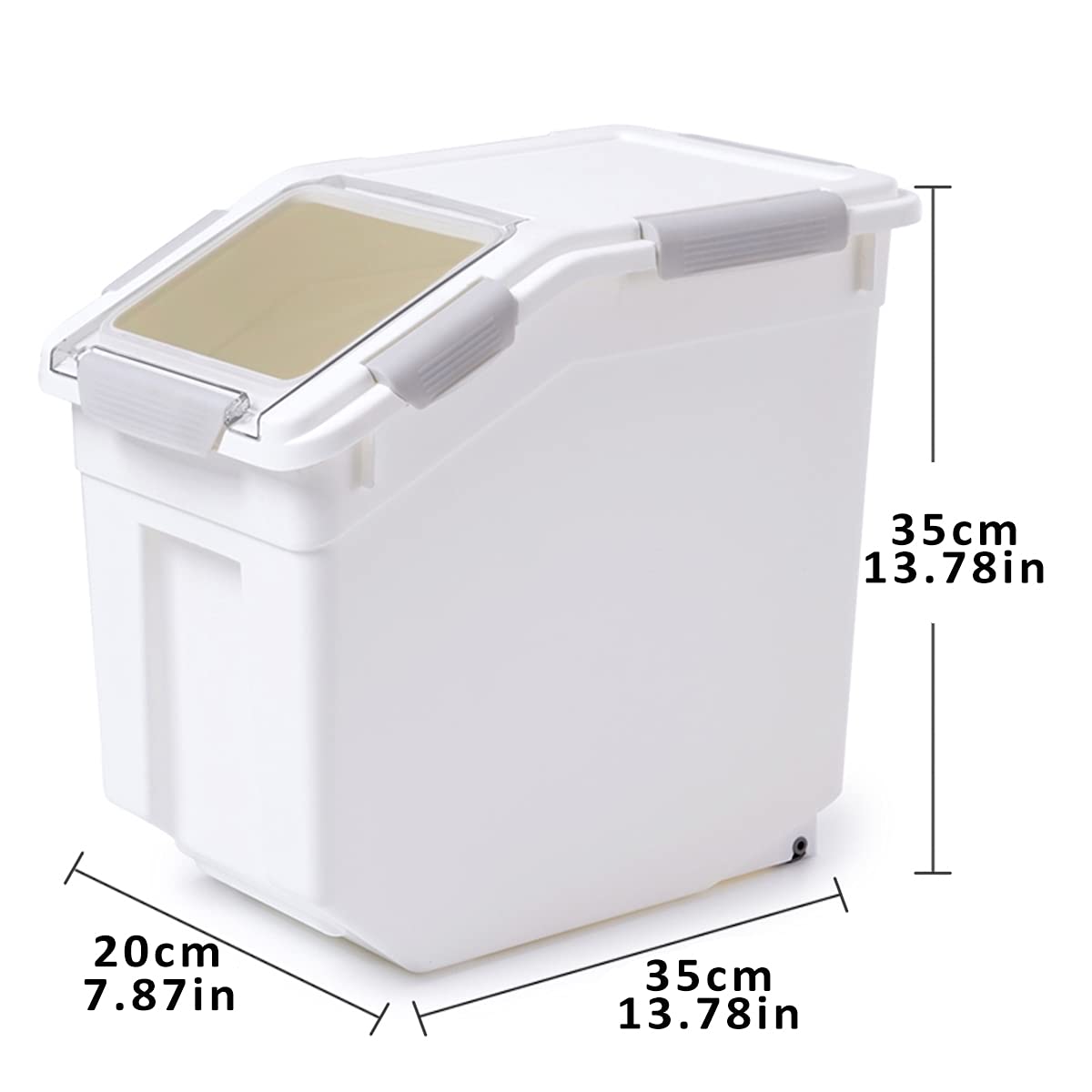 MXCELL Pet Grain Storage Barrels Sealed Bucket for Cat Dog Food Storage Boxes Pet Food Containers Interlayer Storage Feeder with Food Scoop and Measuring Cup (Upgraded gray)
