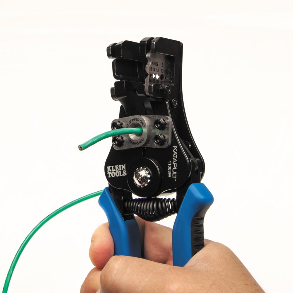 Klein Tools 11063W Wire Cutter/Stripper, Heavy Duty Automatic Tool for 8-20 AWG Solid and 10-22 AWG Stranded Electrical Wire