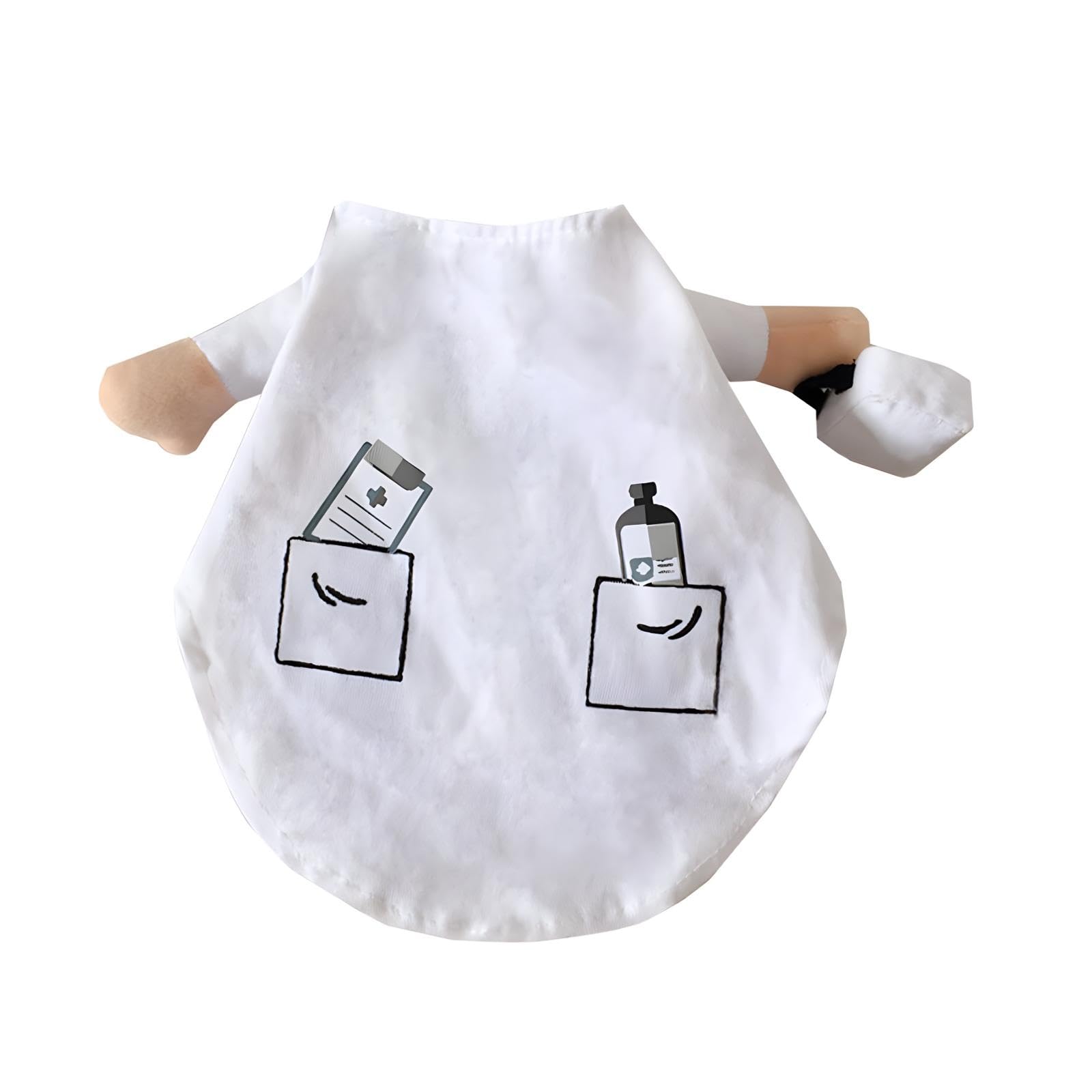 NACOCO Dog Cat Doctor Costume Pet Doctor Clothing Halloween Jeans Outfit Apparel (XS)