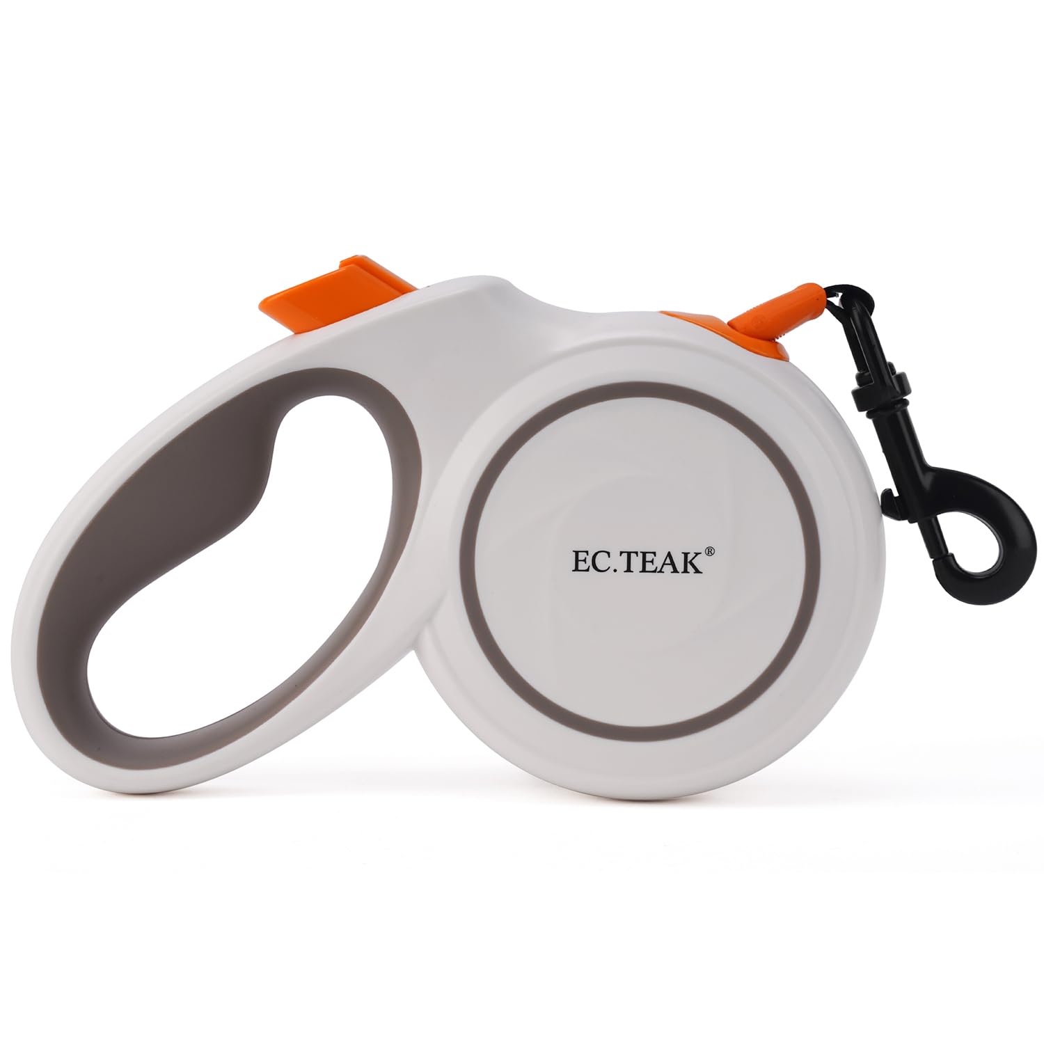 Retractable Dog Leash, 16 FT/26 FT Dog Leash Retractable for Small/Medium/Large Dogs up to 110 lbs, Strong Nylon Tape, Tangle Free, One-Hand Brake (White/Orange, Large)
