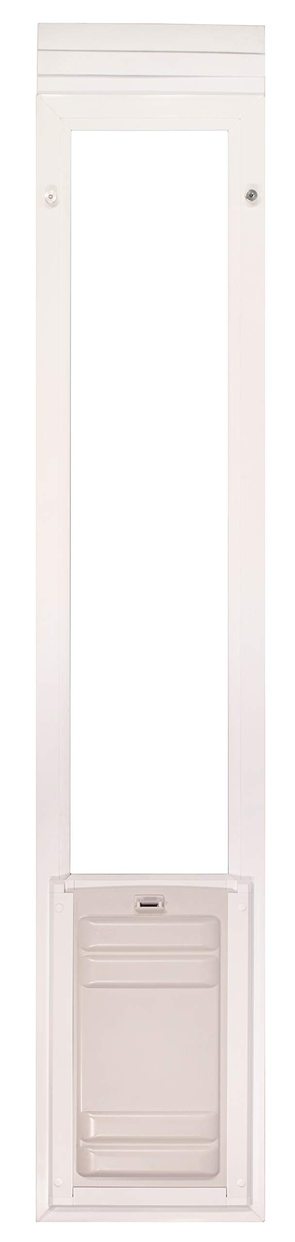 Endura Flap Pet Door for Vinyl Sliding Glass Doors | Weatherproof & Insulated Dog Door for Vinyl Sliders | Durable with Secure Locking Cover | White, Small Flap, 74.75"-77.75" Slider Height