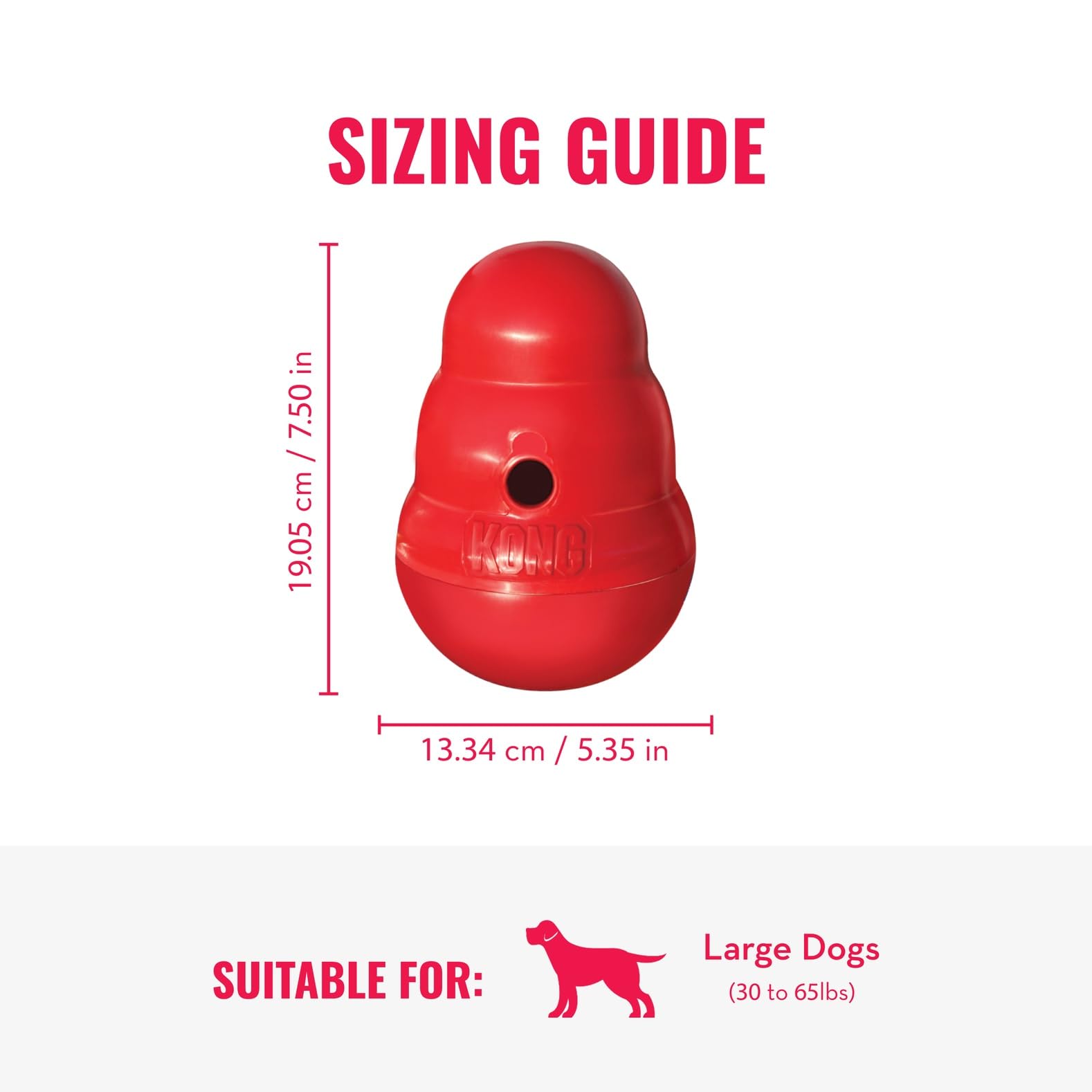 KONG Wobbler - Interactive Dog Toy for Treat Dispensing - Dog Slow Feeder for Healthy Eating - for Medium/Large Dogs