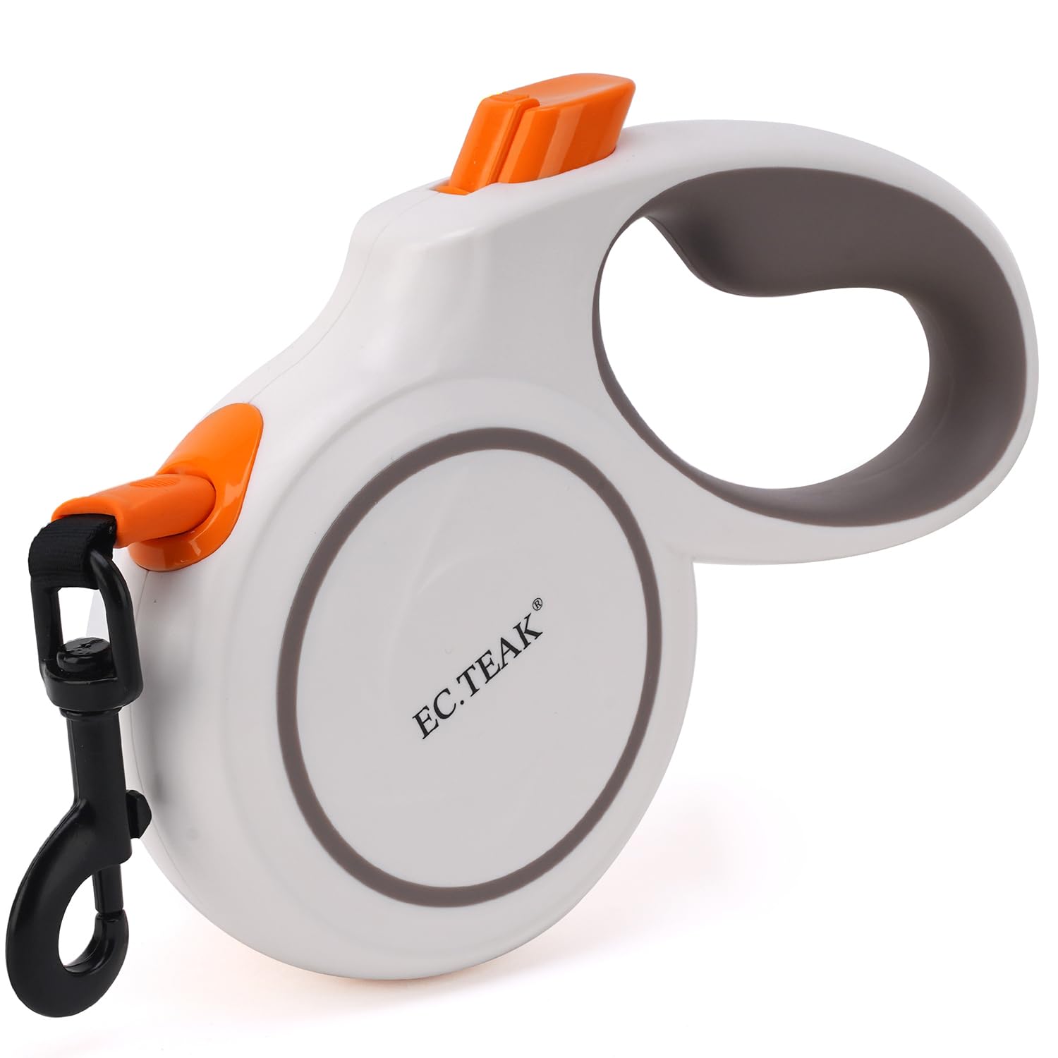 Retractable Dog Leash, 16 FT/26 FT Dog Leash Retractable for Small/Medium/Large Dogs up to 110 lbs, Strong Nylon Tape, Tangle Free, One-Hand Brake (White/Orange, Large)