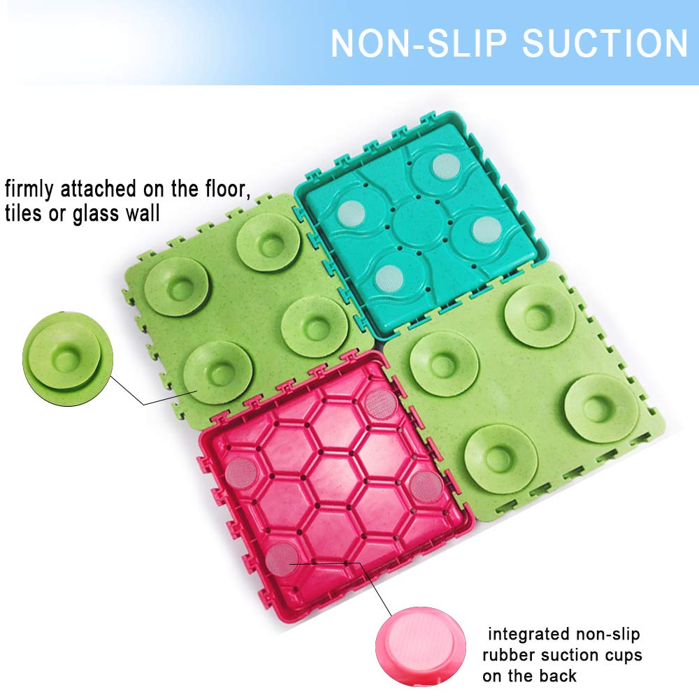 mcgrady1xm 4 Pcs Slow Feeder Dog Mat, Dog Lick Pad with Suction Cups for Pet Bathing, Training and Grooming Distraction, Non Slip Dog Lick Bowl