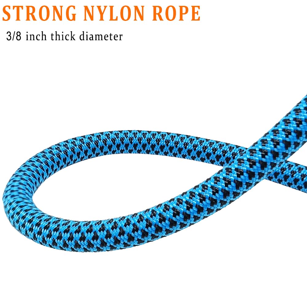 YUCFOREN 10FT Dog Tether, Outdoor Tie Out Dog Lead for Porch, 3/8 inch Thick Nylon Rope for Large Medium Dogs Camping, Training