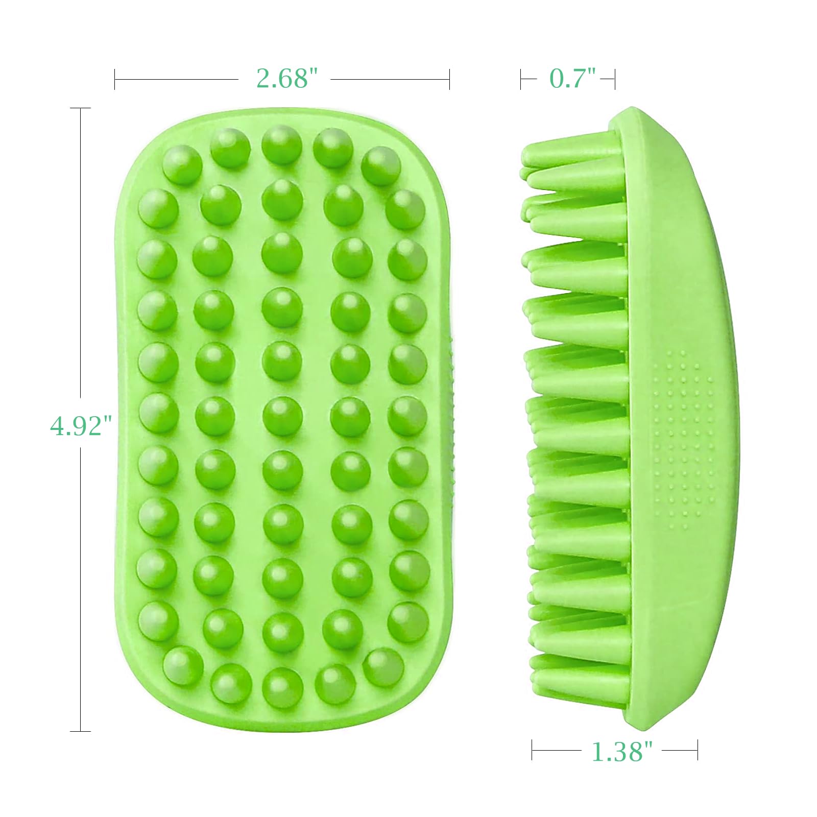 Yintoper Dog Bath Brush, Pet Silicone Shampoo Brush, Rubber Shower Wash Curry Brush for Short Long Haired Dogs Cats Shedding Grooming and Massage, Pet Rubber Brush Removes Loose & Shed Fur
