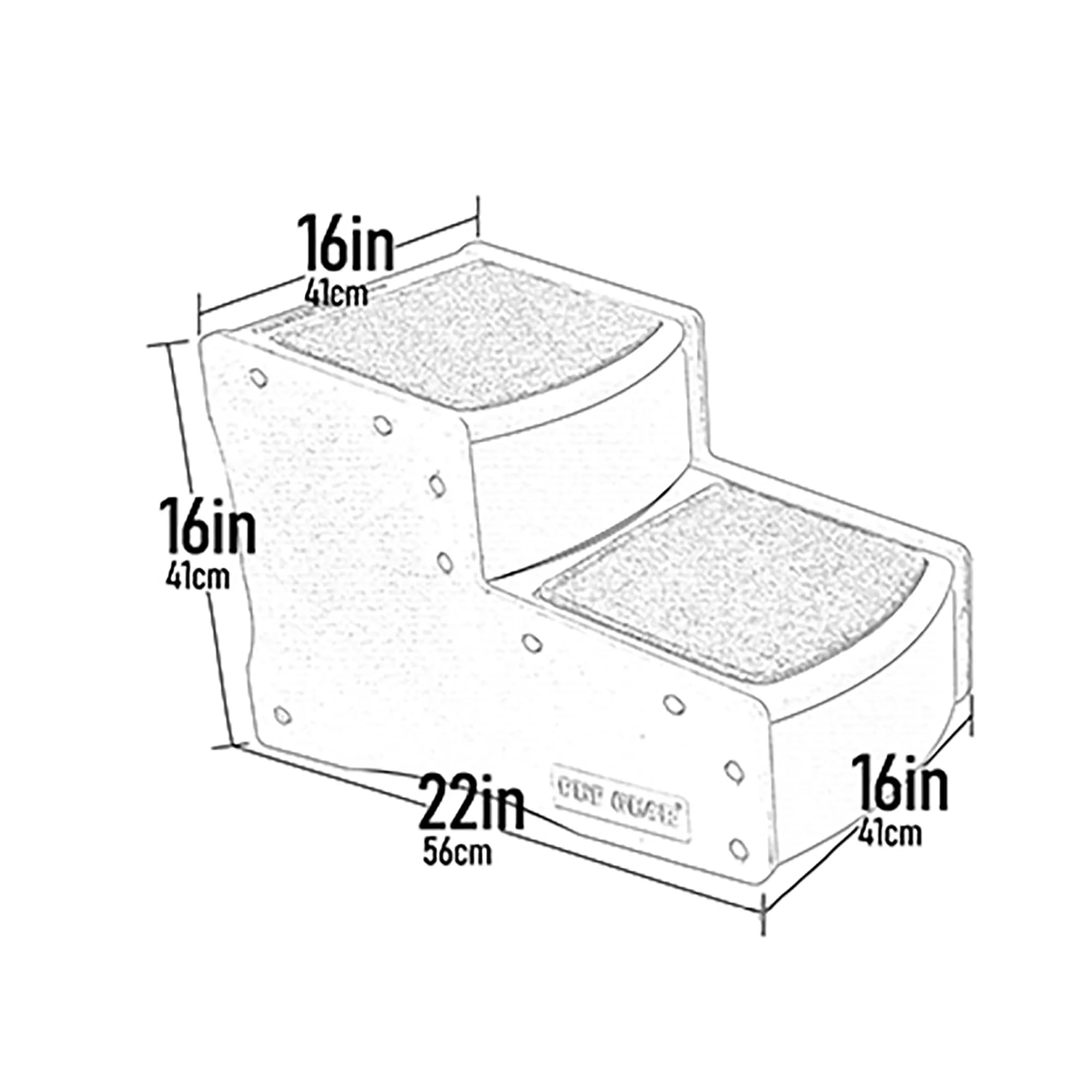 Pet Gear Easy Step II Pet Stairs, 2 Step for Cats/Dogs up to 150 Pounds, Portable, Removable Washable Carpet Tread, No Tools Required, Espresso