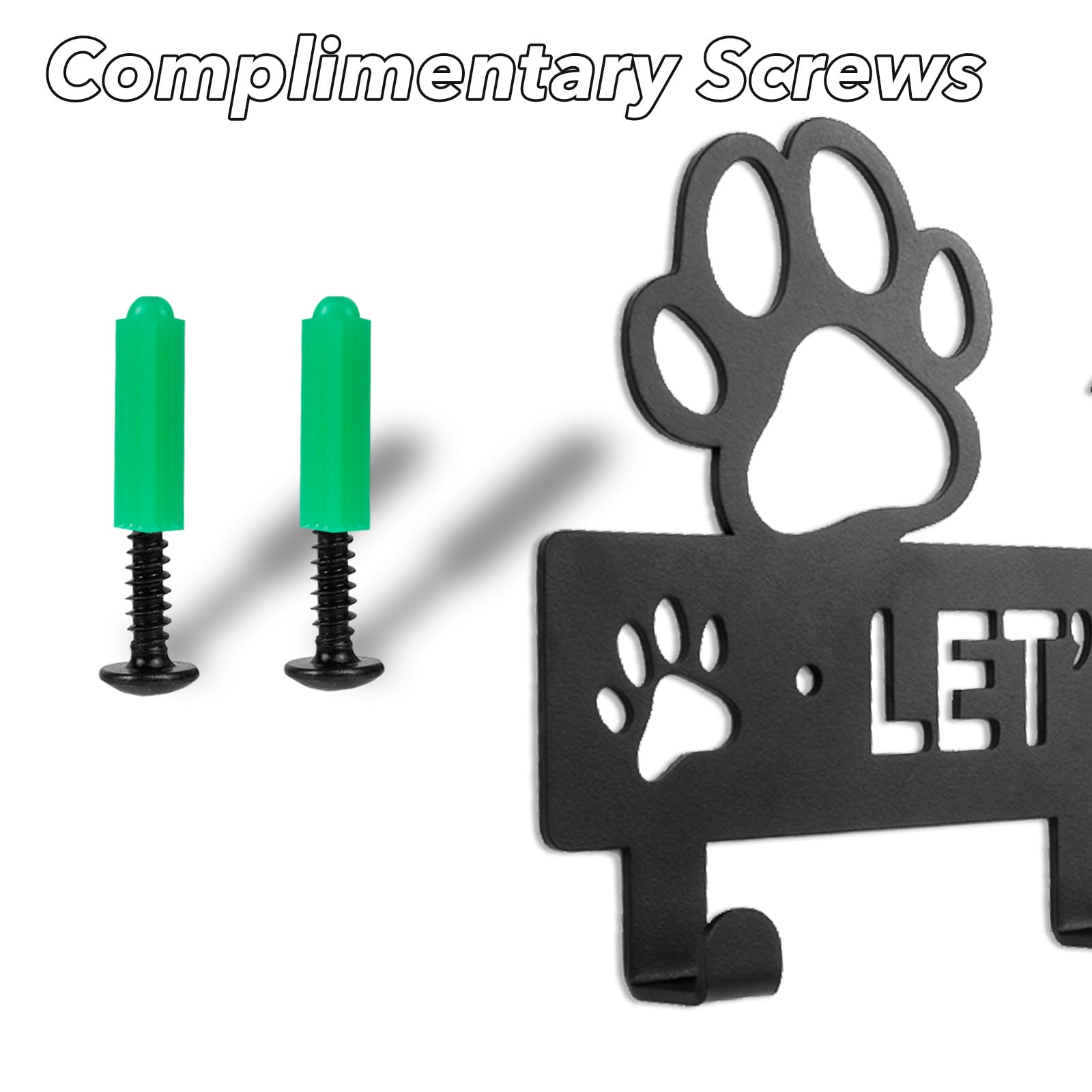 BienBion Iron Dog Leash Holder for Wall with 5-Hooks, Doorway Dog Hooks, Dog Accessory Holder