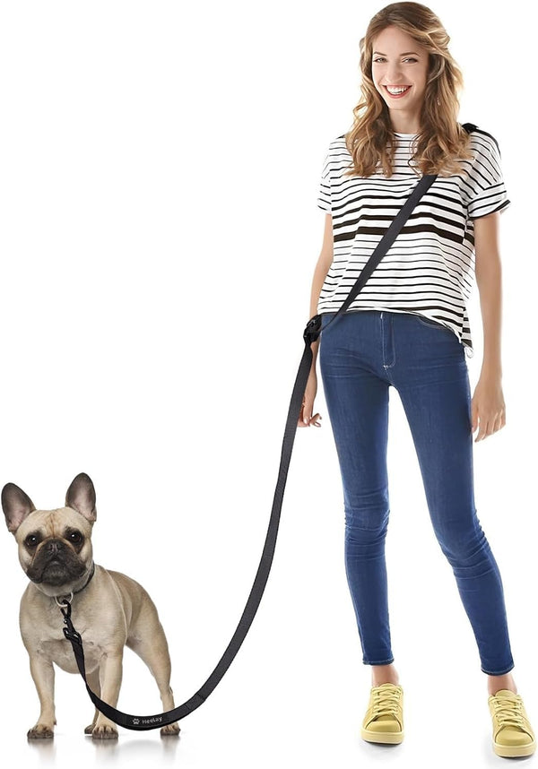 Heelay Hands Free Dog Leash, 5.9-8.2ft Multifunctional Crossbody Rope with Explosion-Proof Handle and Adjustable Training Hands Free Leash for Medium Dog Walking Jogging and Running