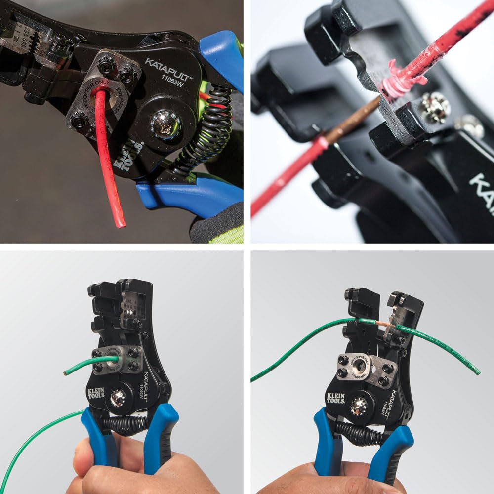 Klein Tools 11063W Wire Cutter/Stripper, Heavy Duty Automatic Tool for 8-20 AWG Solid and 10-22 AWG Stranded Electrical Wire