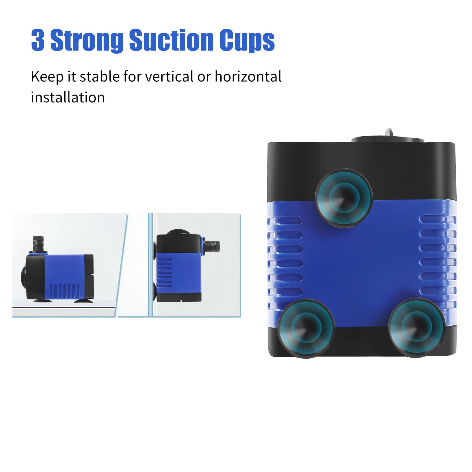 AQUANEAT Small Fountain Pump, 80 GPH Submersible Water Pump for Aquarium Fish Tank, Outdoor Water Fountain, Hydroponics, Pond Filter Pump