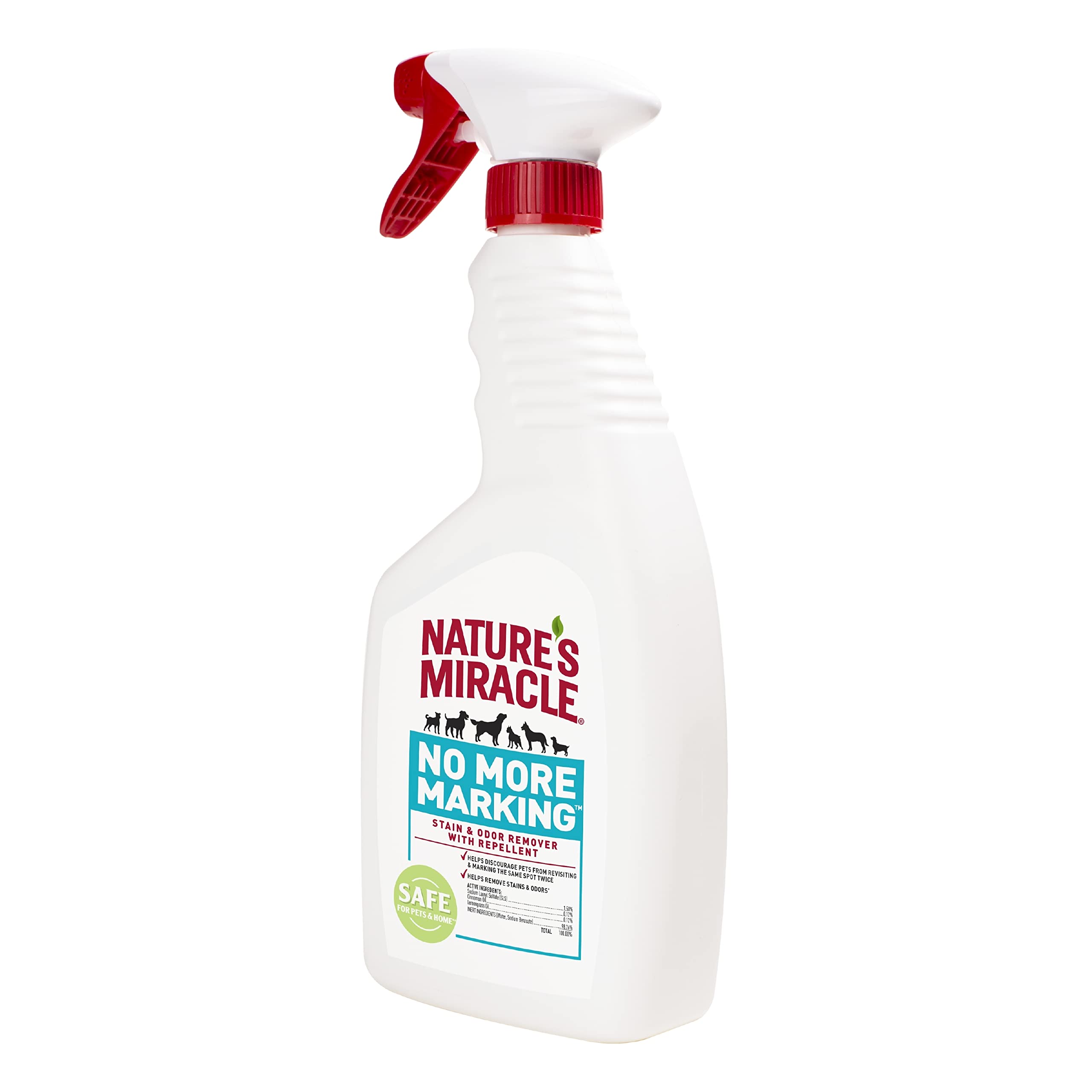 Nature’s Miracle No More Marking Stain And Odor Remover With Repellent, 24 Ounces, Helps Discourage Repetitive Pet Marking