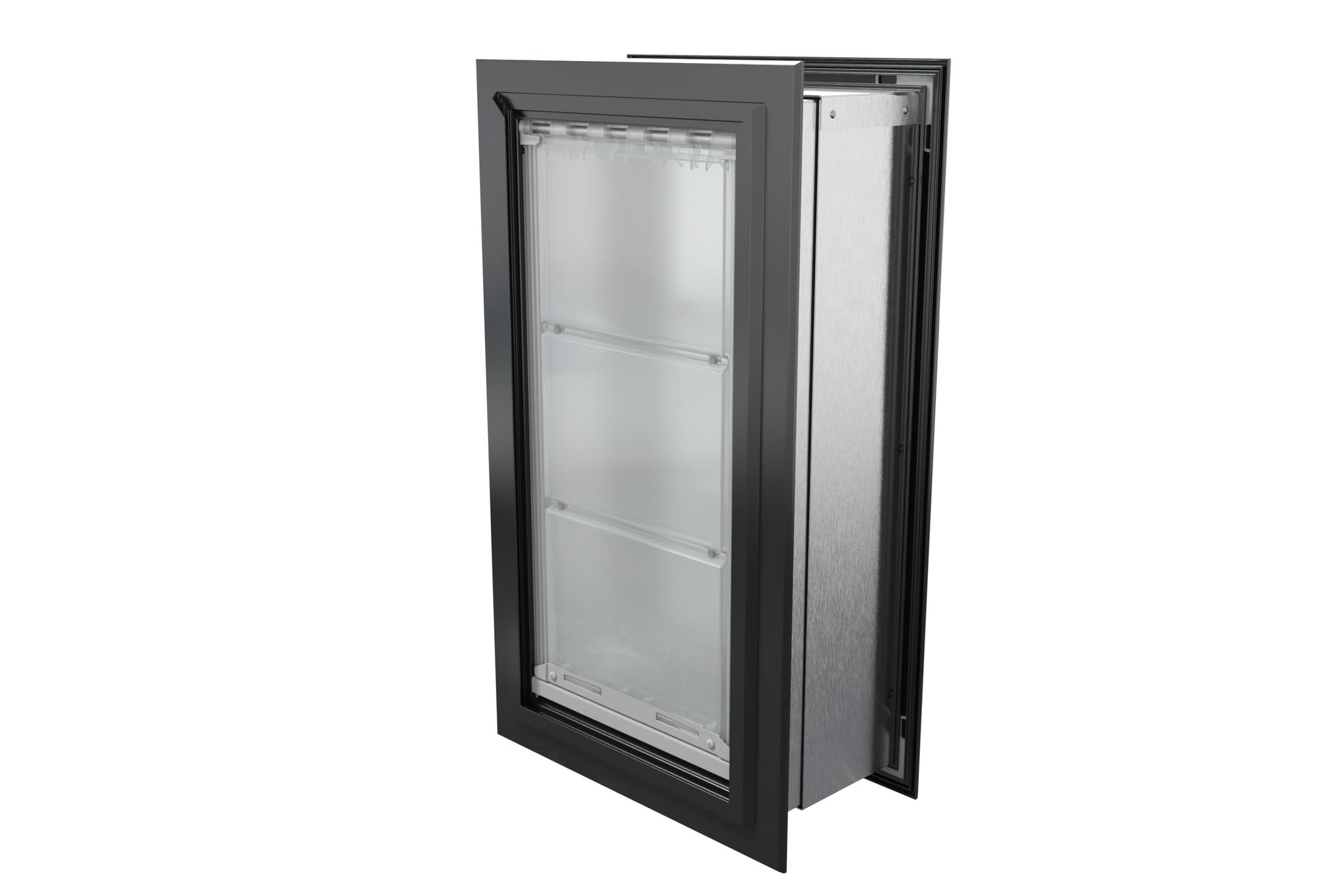 Endura Flap Double Flap Pet Door for Thick Walls | Deep Wall Design up to 13" Thick | Insulating Dual-Layer Flap & Durable Aluminum Frame | Includes Locking Cover | Black, Large, Double Flap