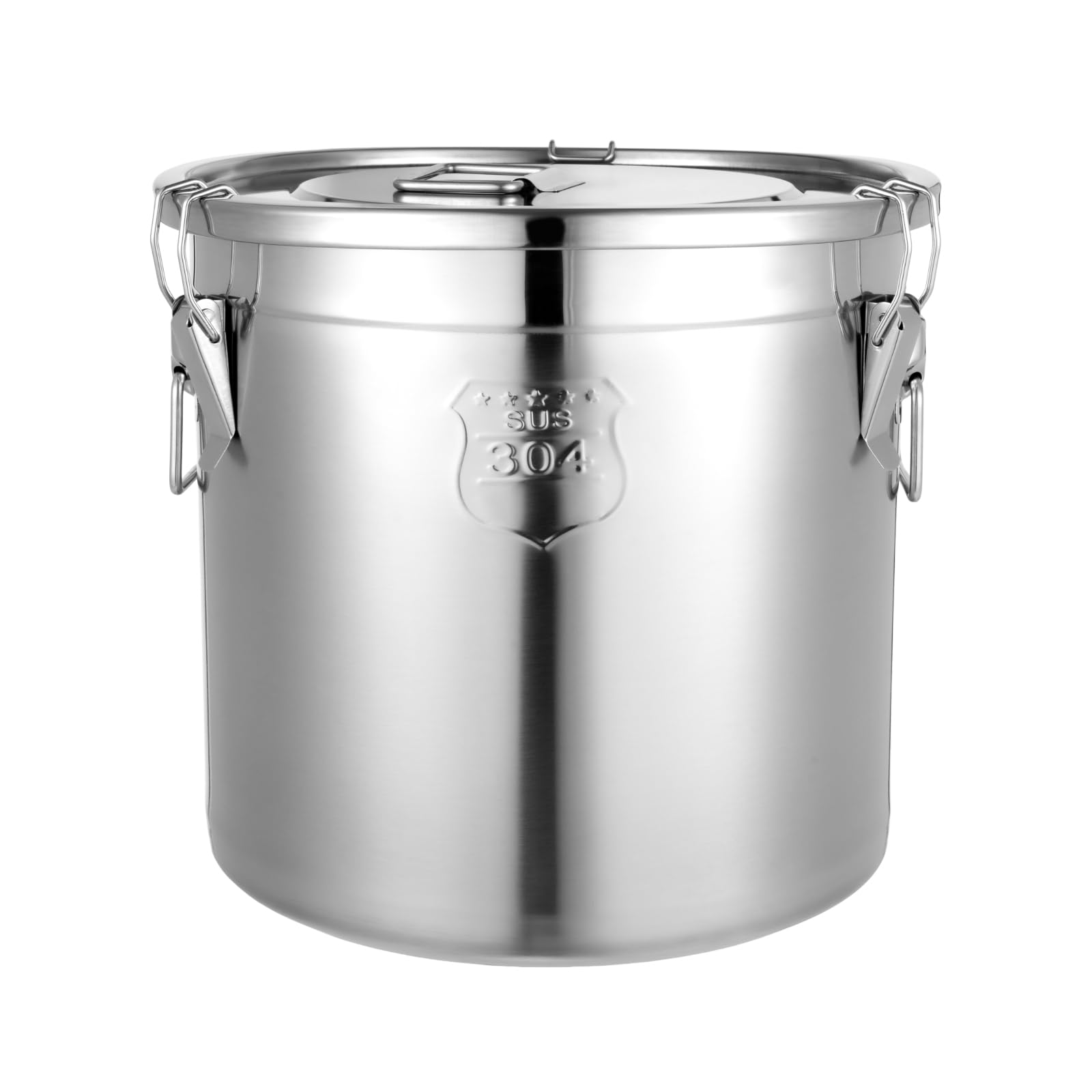 Fioiuetx 21L/5.6Gal Stainless Steel Kitchen Canister, Large Canisters Container, Flour Containers Airtight Canister with Silicone Sealing Lid