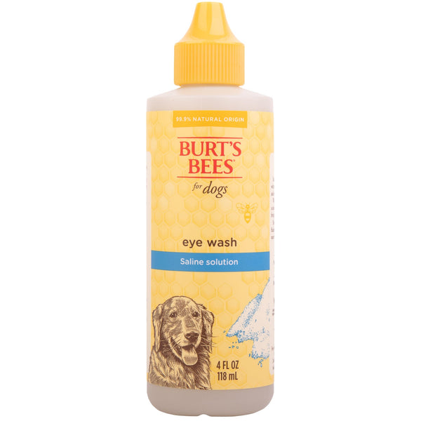 BURT'S BEES FOR PETS Dog Eye Wash with Saline Solution, Gentle Eye Cleaner for Dogs and Puppies, Tear Stain and Debris Rinse for Sensitive Eyes, Natural Origin Formula, 4 Fl Oz