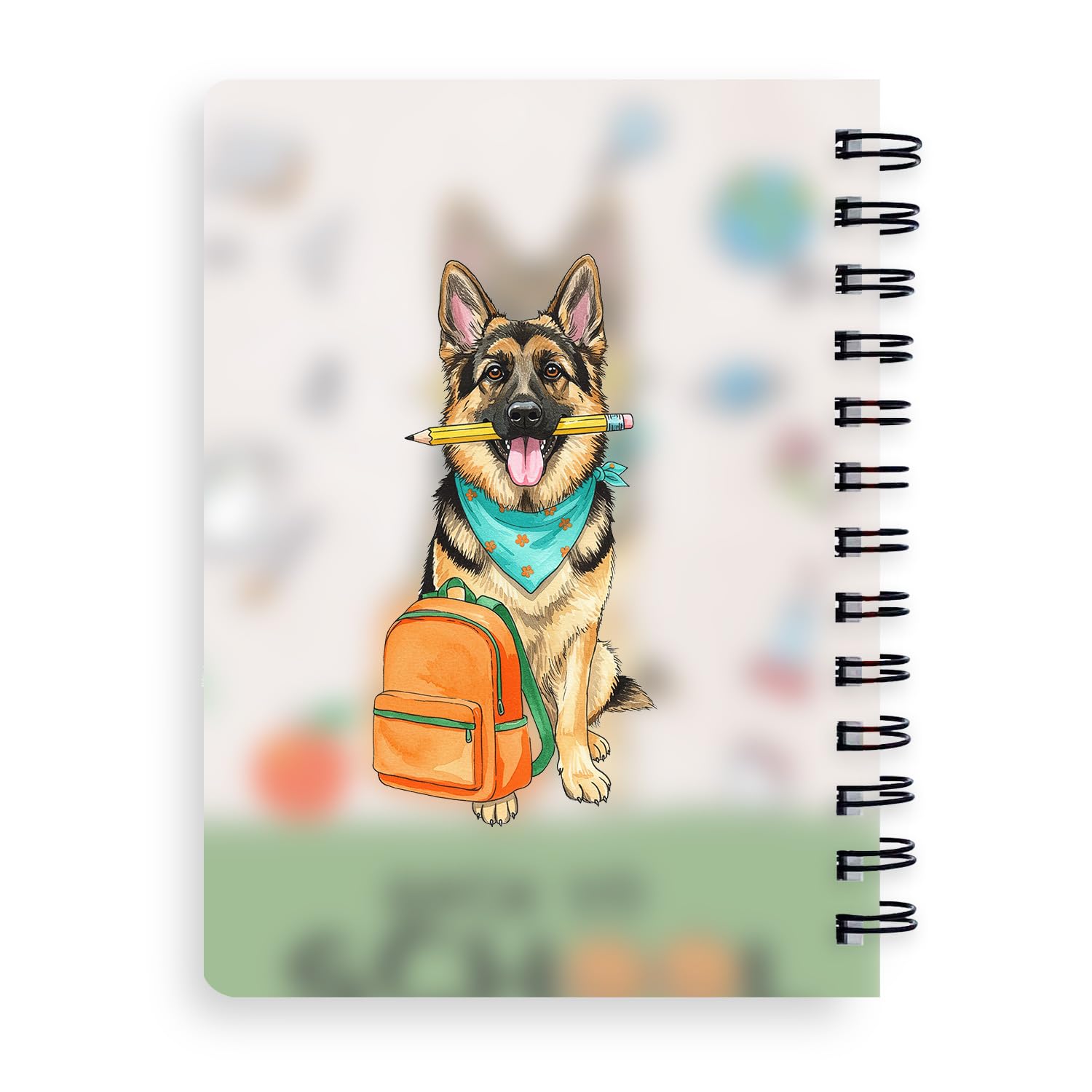 Ninety3POD Hardworking German Shepherd Ready Back to School New Year Classes Spiral Bound Journal Alsatian Dog Lover Gifts 5x7in Spiral Notebook 12011