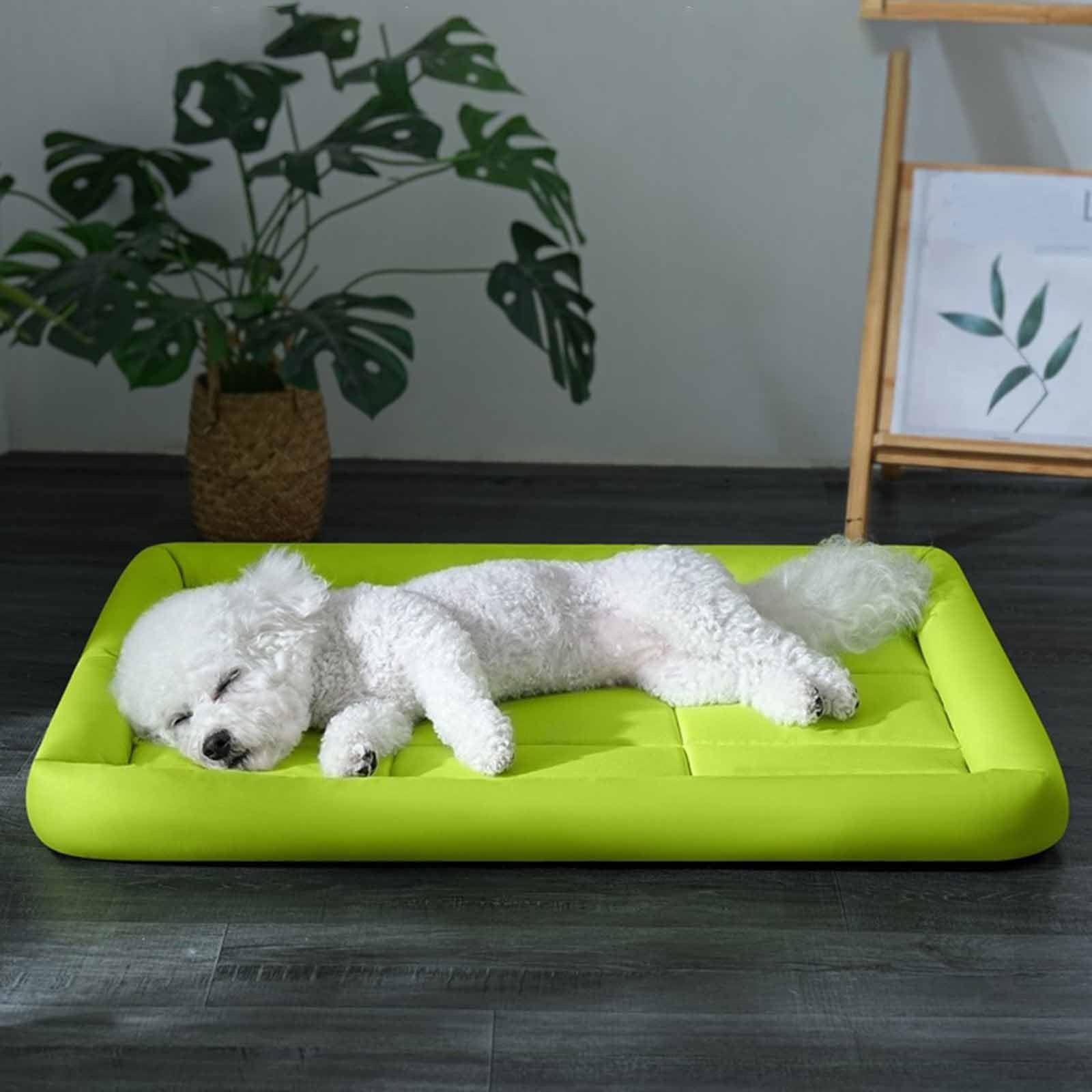 Washable Large Dog Bed, Durable Scratch-Resistant Pet Sleeping Pad, Indoor Outdoor Waterproof Dog Bed for Cats & Dogs(Green,S)