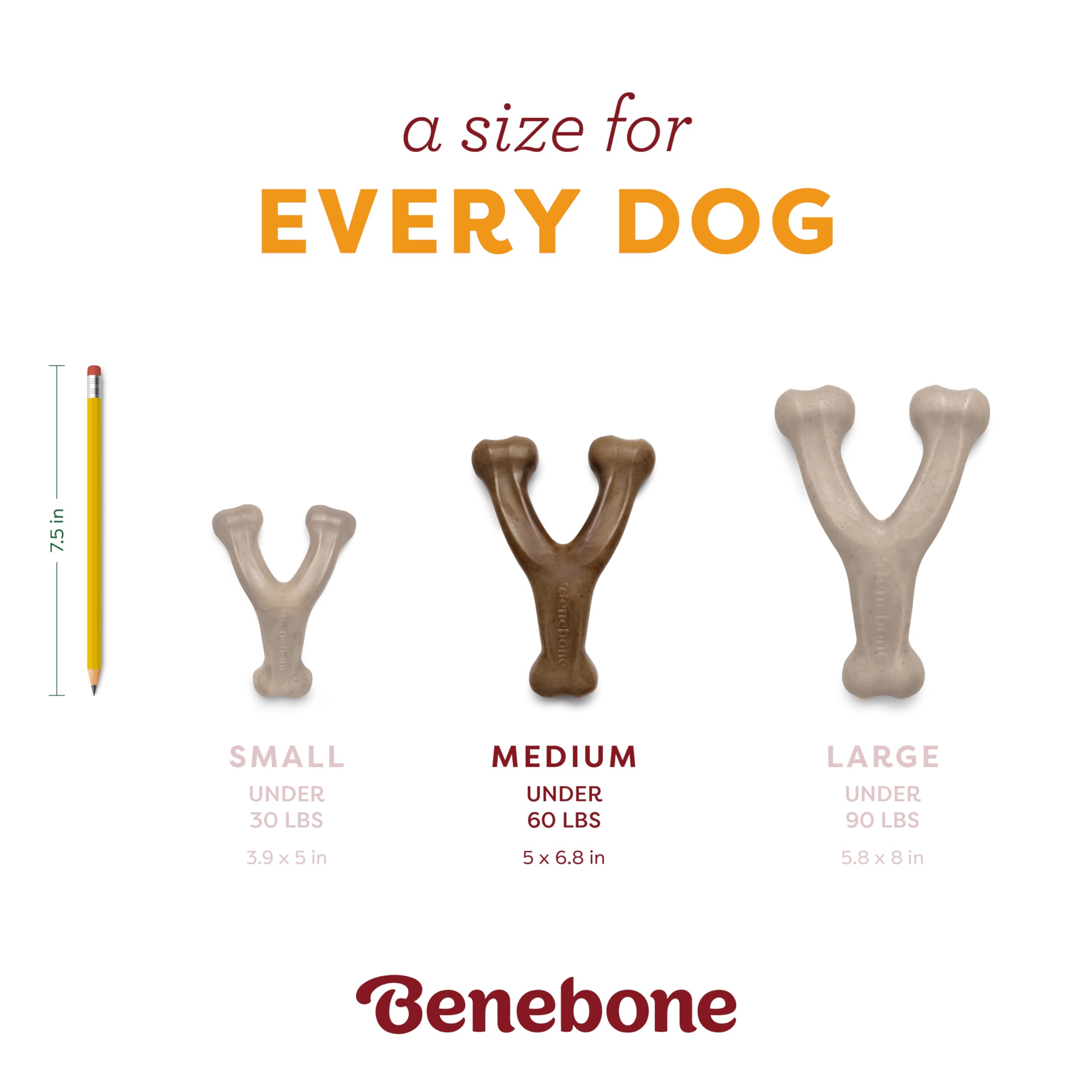 Benebone Pumpkin Spice Wishbone – Limited Edition Flavor, Durable Dog Chew Toy for Aggressive Chewers, Made in USA, Medium
