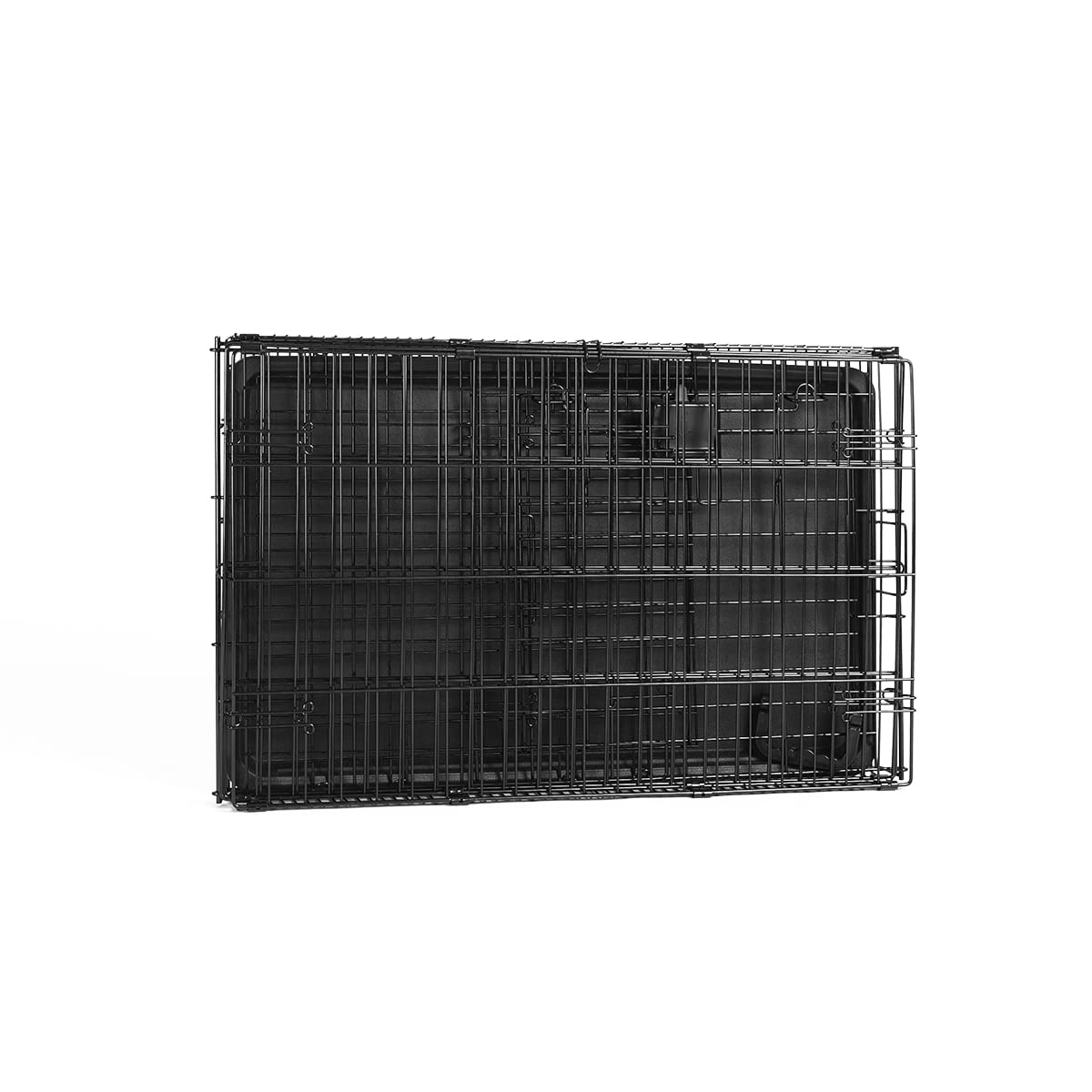 Amazon Basics Portable, Foldable Metal Wire Dog Crate with Removable Tray, Single Door, Divider Panel, Quick Setup, 30 x 19 x 21 in, Black