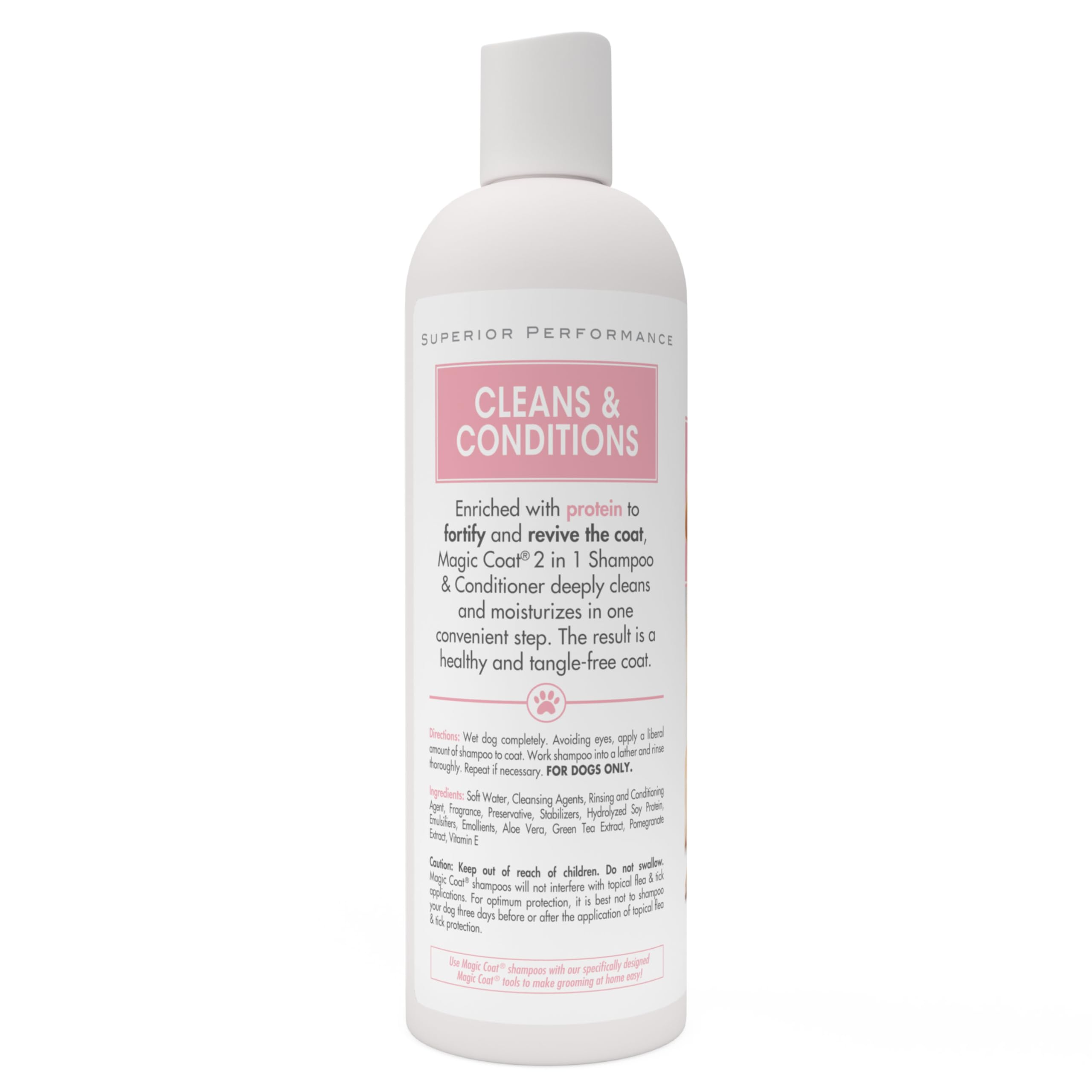 Four Paws Magic Coat Cleans & Conditions 2-in-1 Shampoo and Conditioner for Dogs, Moisturizing Dog Wash for Itchy Dry Skin, Dog Grooming, Calming Water Scent, 16 Ounce