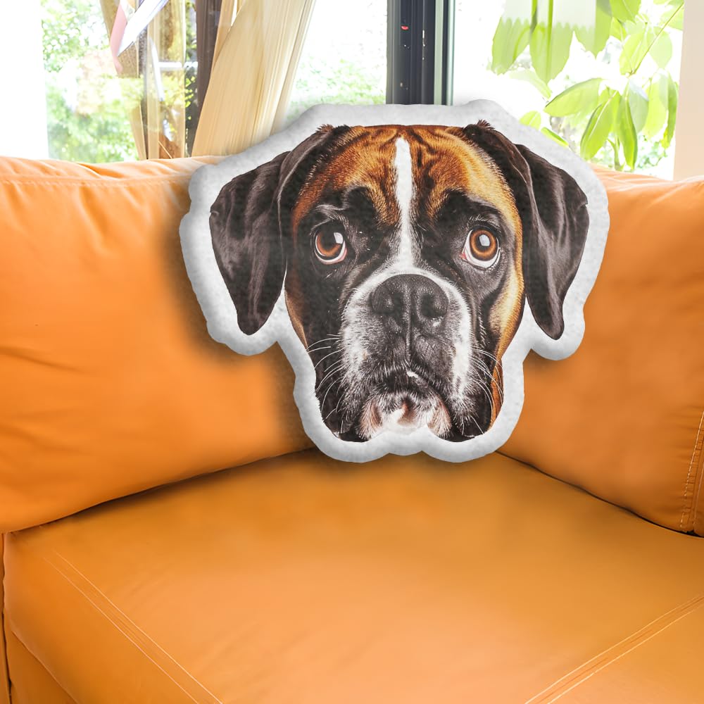 HANZSPROUT Boxer Shaped Plush Pillow - Pet Dog Pillows, Decorative Throw Pillow for Room Decor Sofa Chair Series 1 Size 16x16