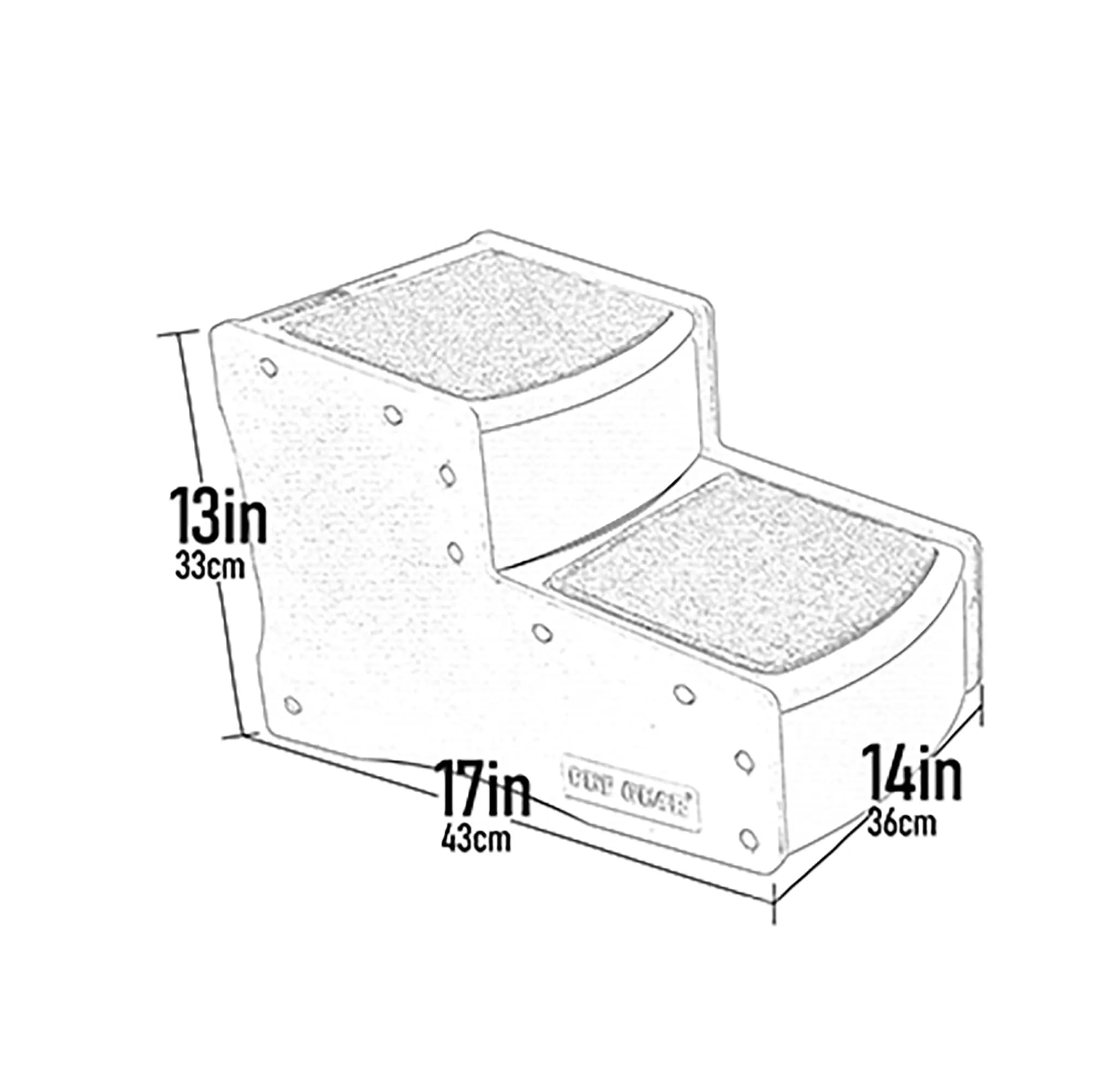 Pet Gear Easy Step II Pet Stairs, 2 Step for Cats/Dogs up to 75-pounds, Portable, Removable Washable Carpet Tread, No Tools Required