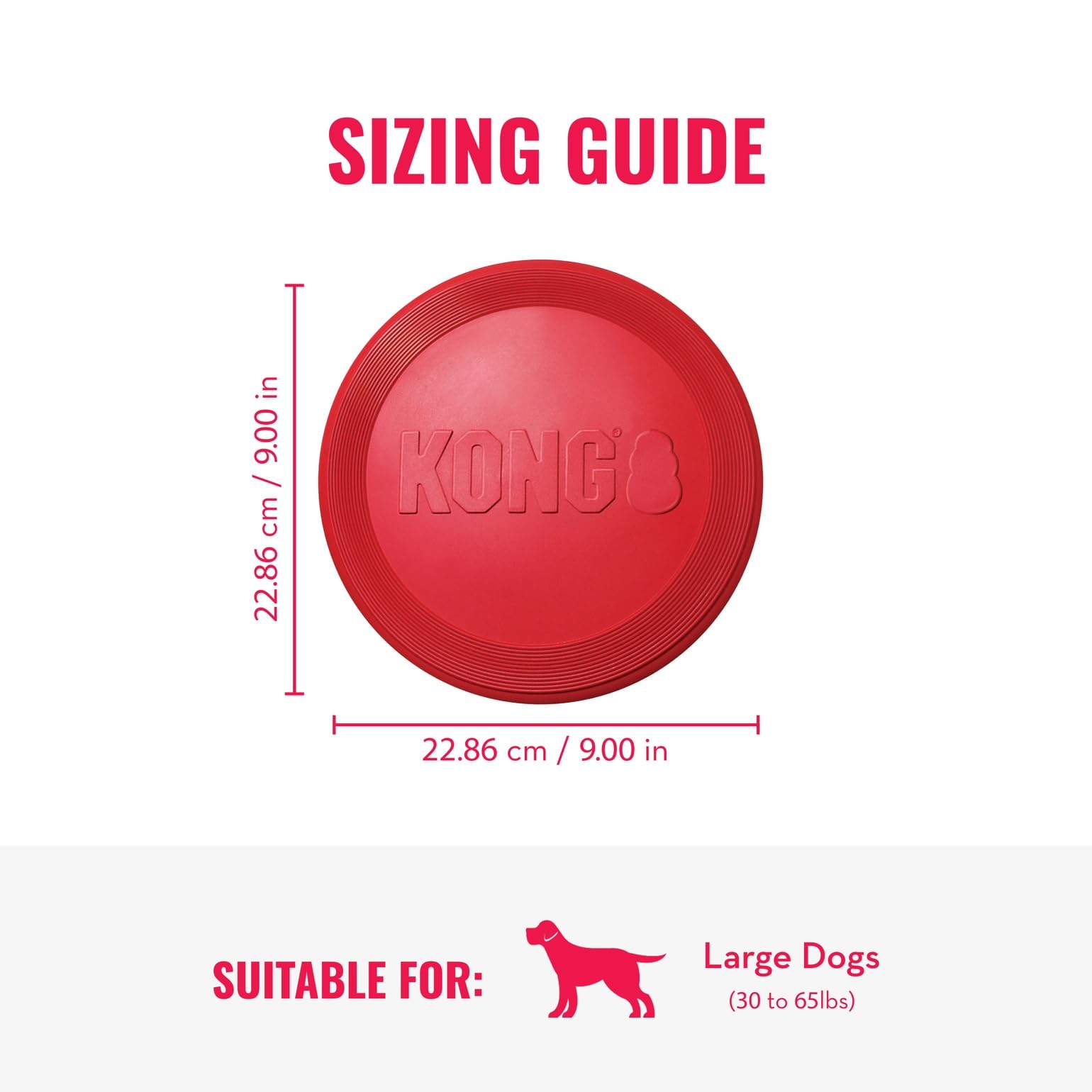 KONG Flyer - Durable Dog Toy for Outdoor Playtime - Natural Rubber Flying Disc, Dog Toy for Fetch - Safer Disc for Healthy Activity - for Medium/Large Dogs