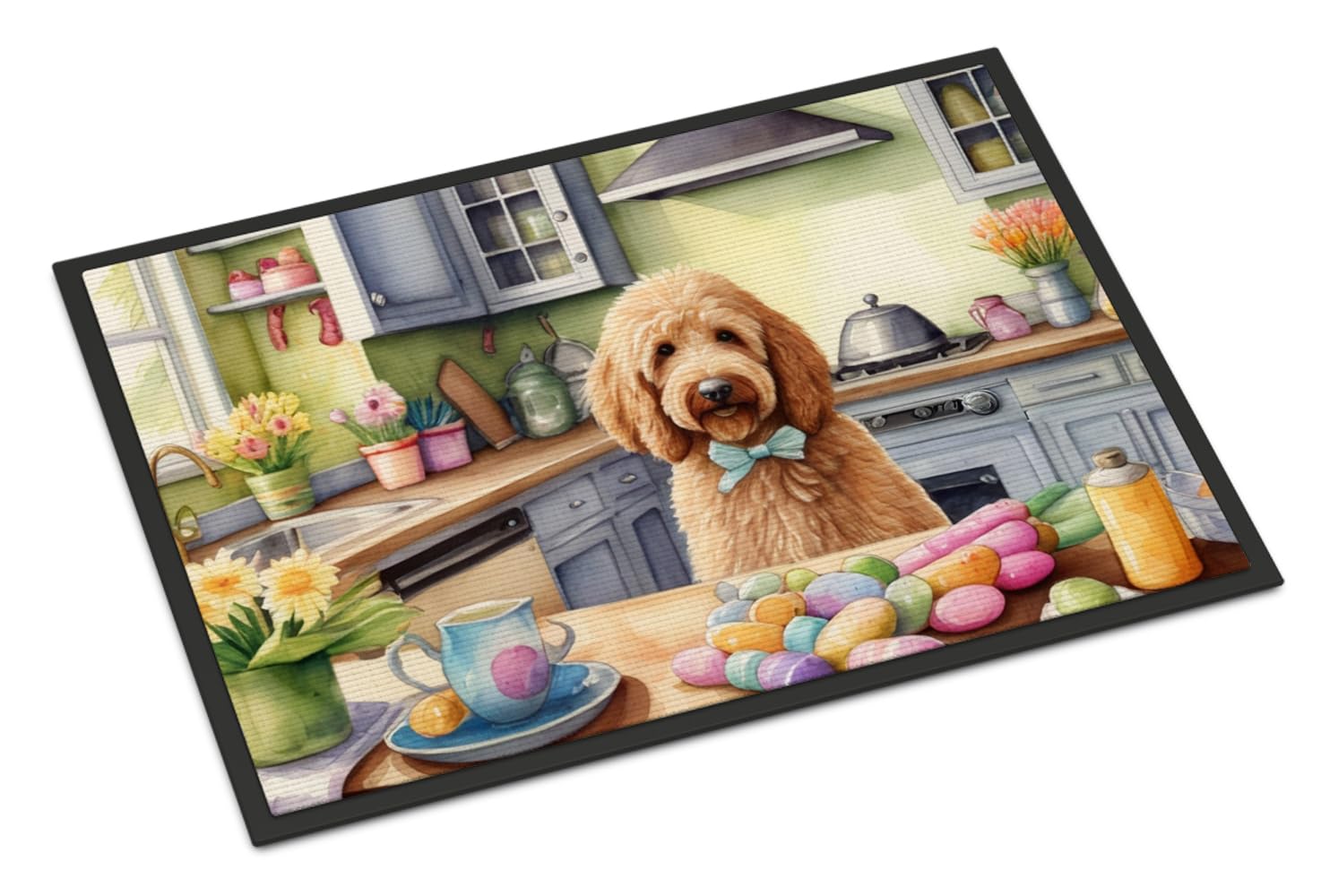 Caroline's Treasures DAC6823MAT Decorating Easter Goldendoodle Doormat Front Door Mat Indoor Outdoor Rugs for Entryway, Non Slip Washable Low Pile, 18H X 27W
