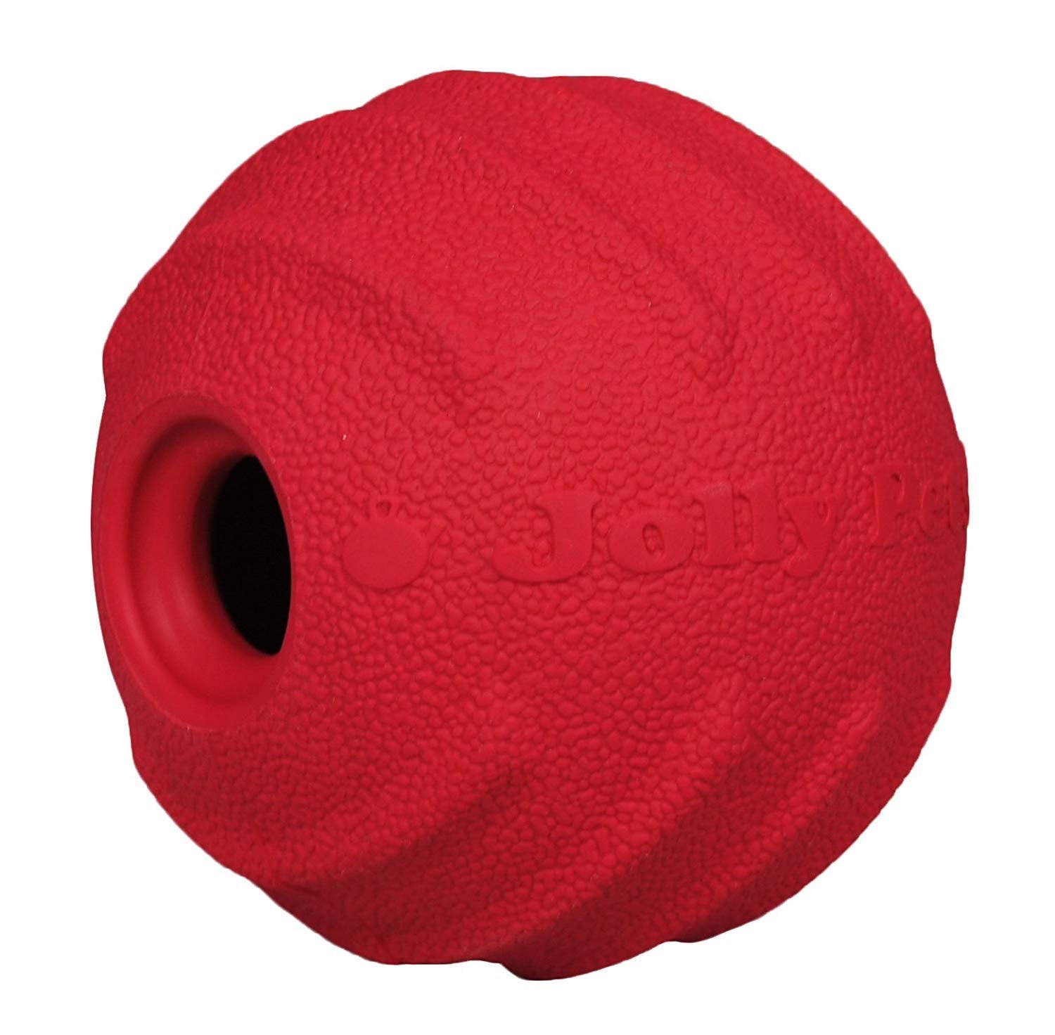 Jolly Pets Tuff Tosser Bouncing Ball Tog Toy/Treat Holder, 4 Inches, Red, All Breed Sizes