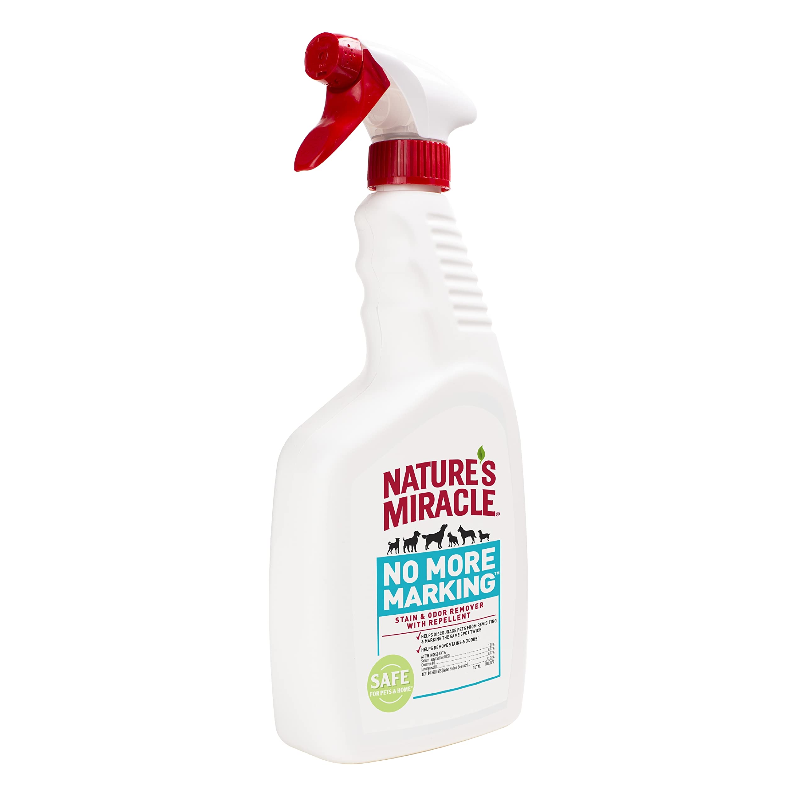 Nature’s Miracle No More Marking Stain And Odor Remover With Repellent, 24 Ounces, Helps Discourage Repetitive Pet Marking