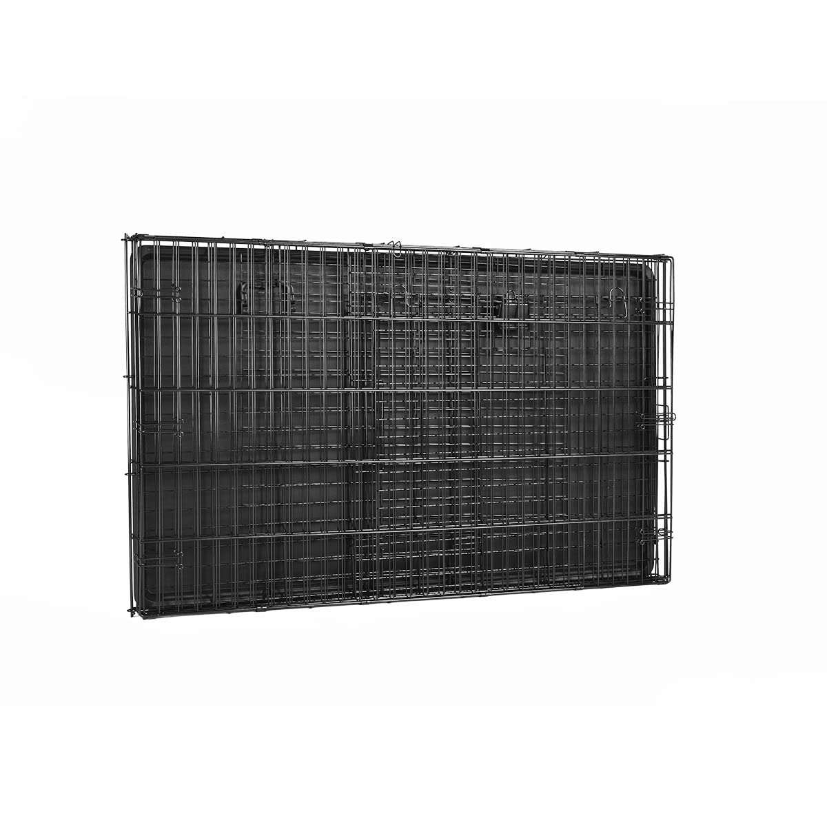 Amazon Basics Portable, Foldable Metal Wire Dog Crate with Removable Tray, Divider Panel, Easy to Assemble, for Large Dogs, 48 x 30 x 32.5 in, Black