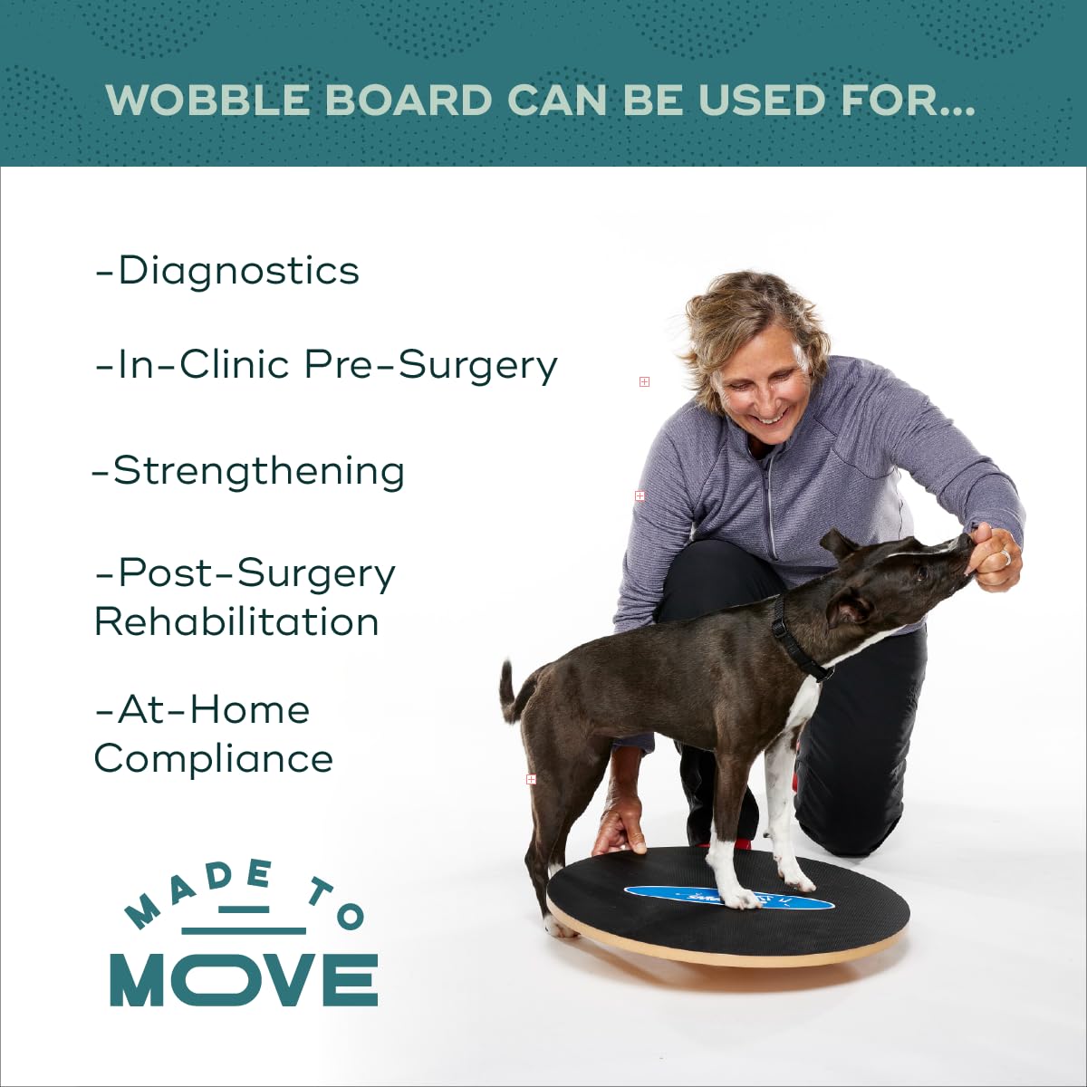 FitPaws Wobble Board - Dog Balance Training Equipment for Core Strength & Stability Canine Fitness & Rehabilitation Tool 36"