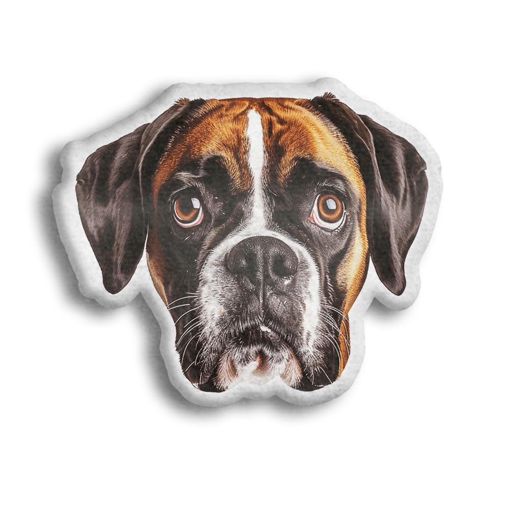HANZSPROUT Boxer Shaped Plush Pillow - Pet Dog Pillows, Decorative Throw Pillow for Room Decor Sofa Chair Series 1 Size 16x16