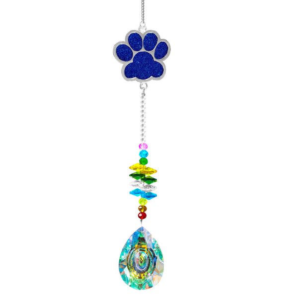 Pet Memorial Suncatcher, Dog Passing Away Gifts,Loss of Dog Sympathy Gift,Dog Memorial Gifts,Crystal Suncatcher Pet Sympathy (Blue, B)