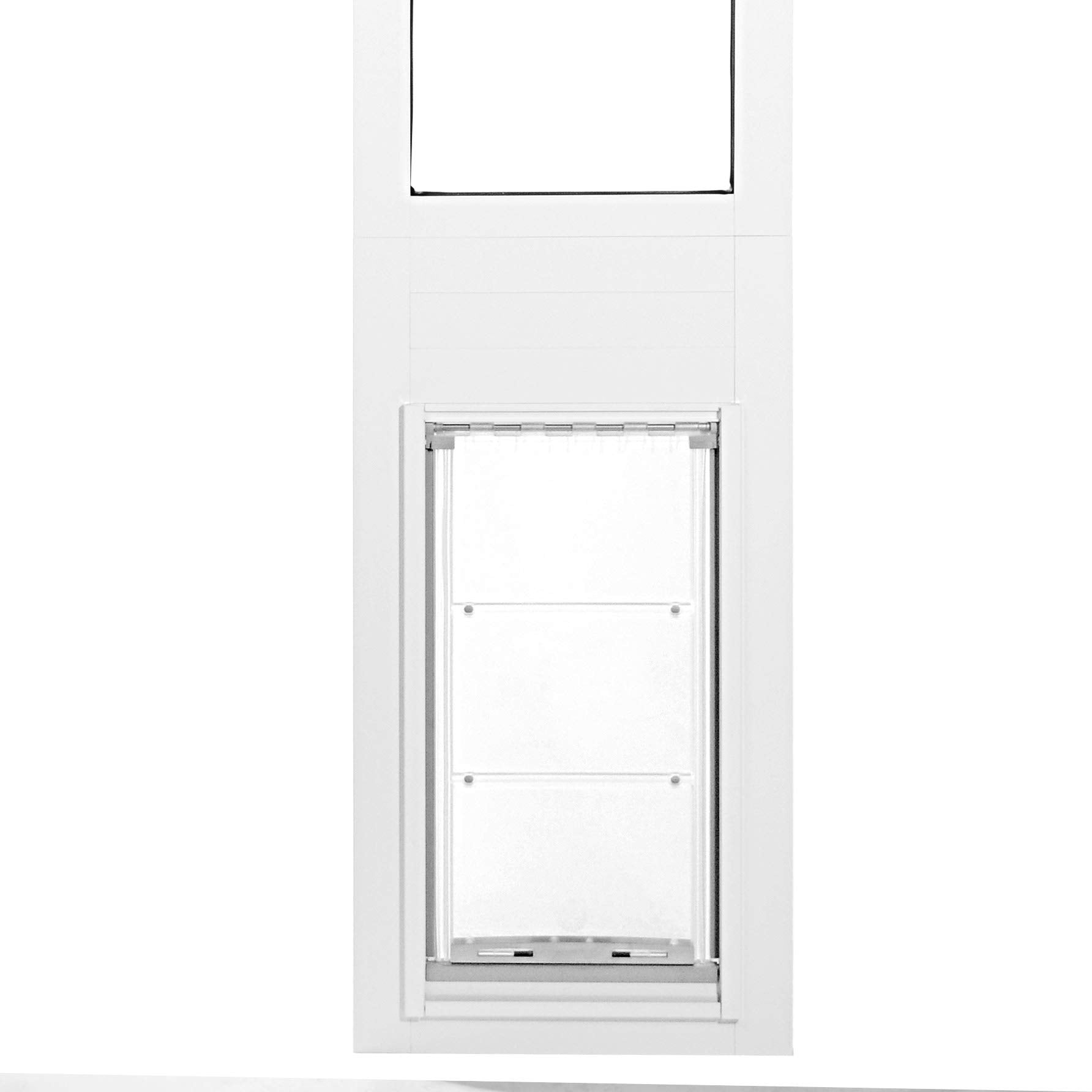 Endura Flap Thermo Panel Pet Door for Sliding Glass Doors | Heavy-Duty Aluminum Frame with Secure Locking Cover | Energy Efficient & Easy Install | White, Large Flap, 74.75"-77.75" Slider Height