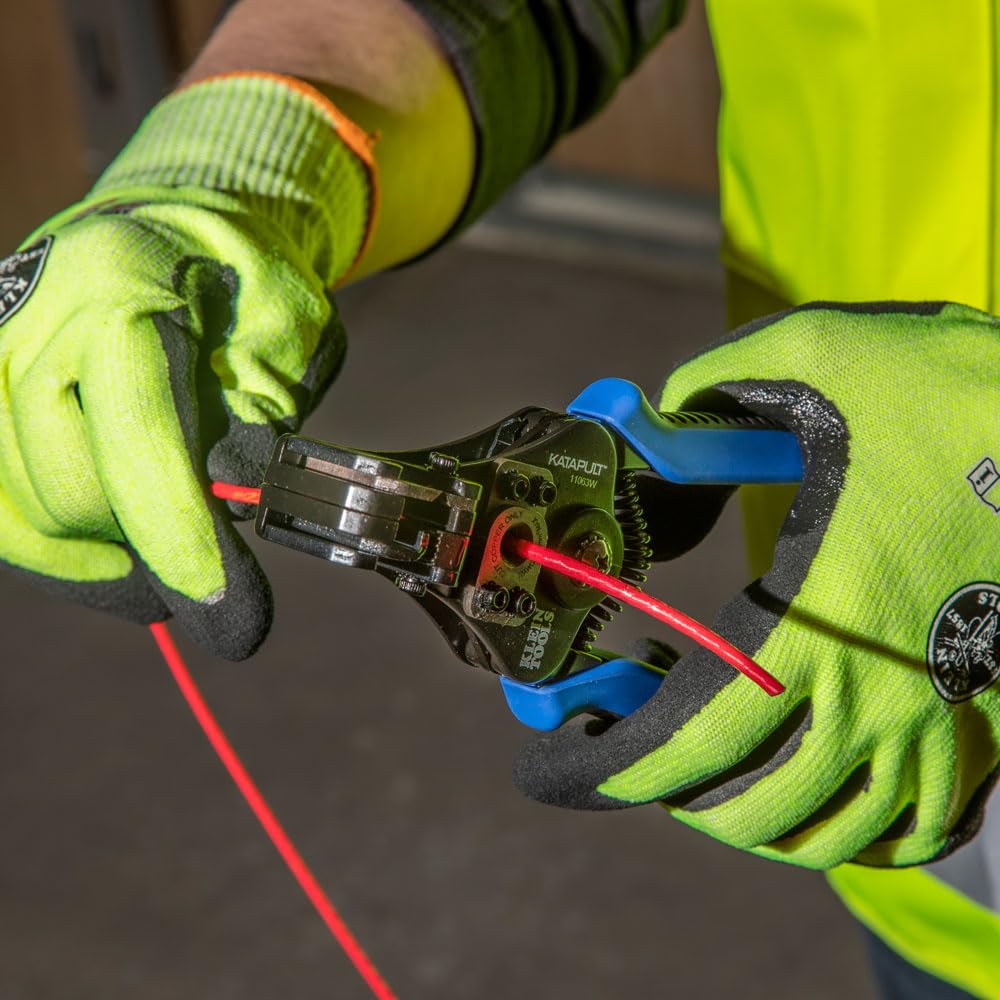 Klein Tools 11063W Wire Cutter/Stripper, Heavy Duty Automatic Tool for 8-20 AWG Solid and 10-22 AWG Stranded Electrical Wire