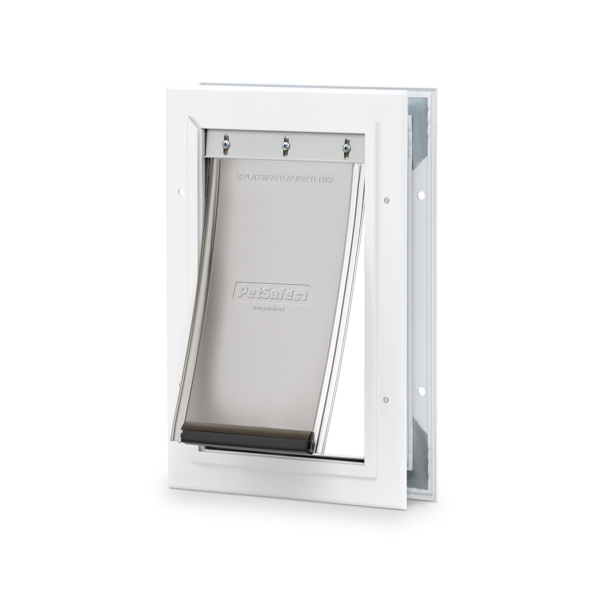 PetSafe Freedom Aluminum Pet Door for Dogs and Cats, White, Tinted Vinyl Flap, Small