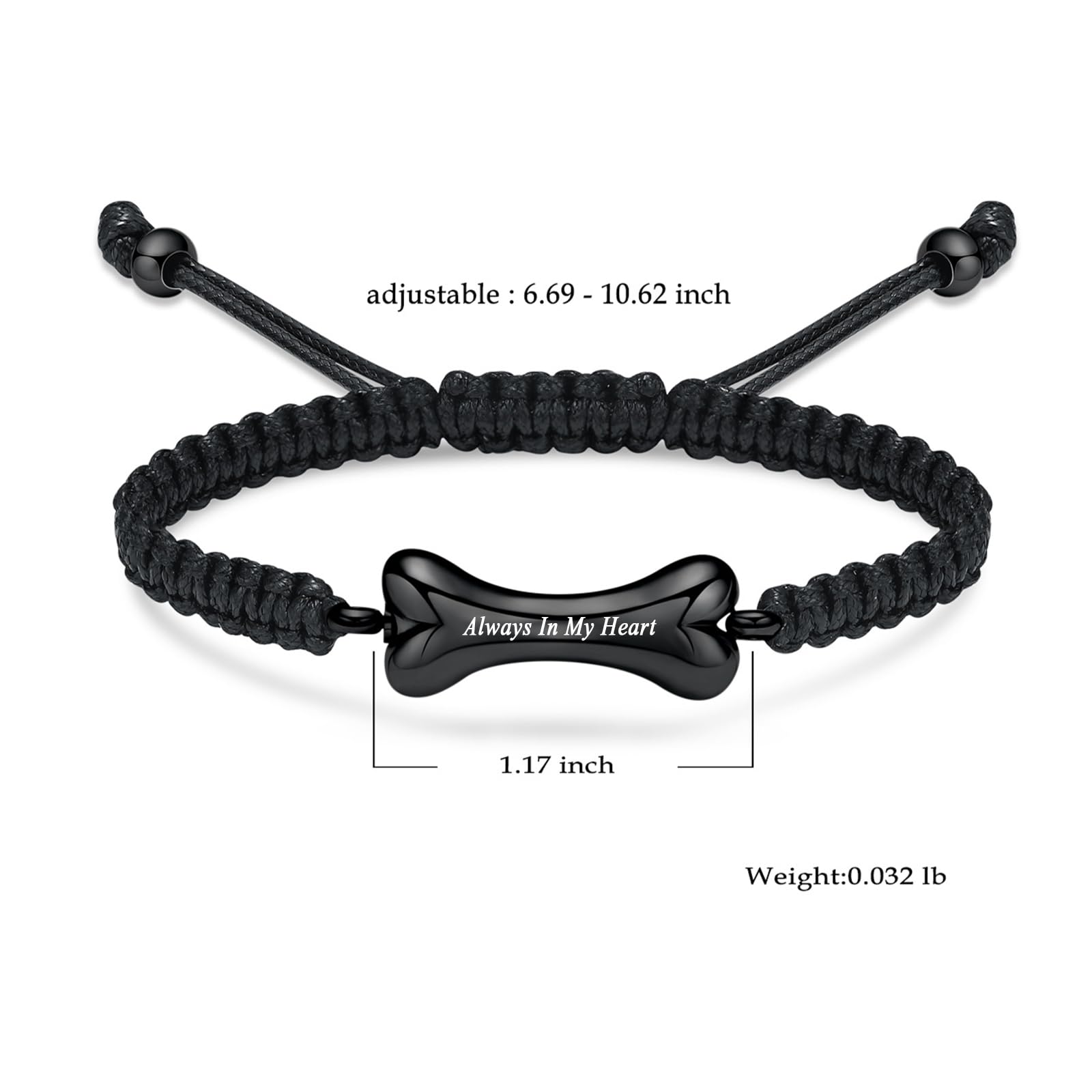 Hearbeingt Cremation Bracelet for Pet Ashes Dog Bone Urn Bracelet Stainless Steel Memorial Keepsake Bracelet Jewelry for Men Women