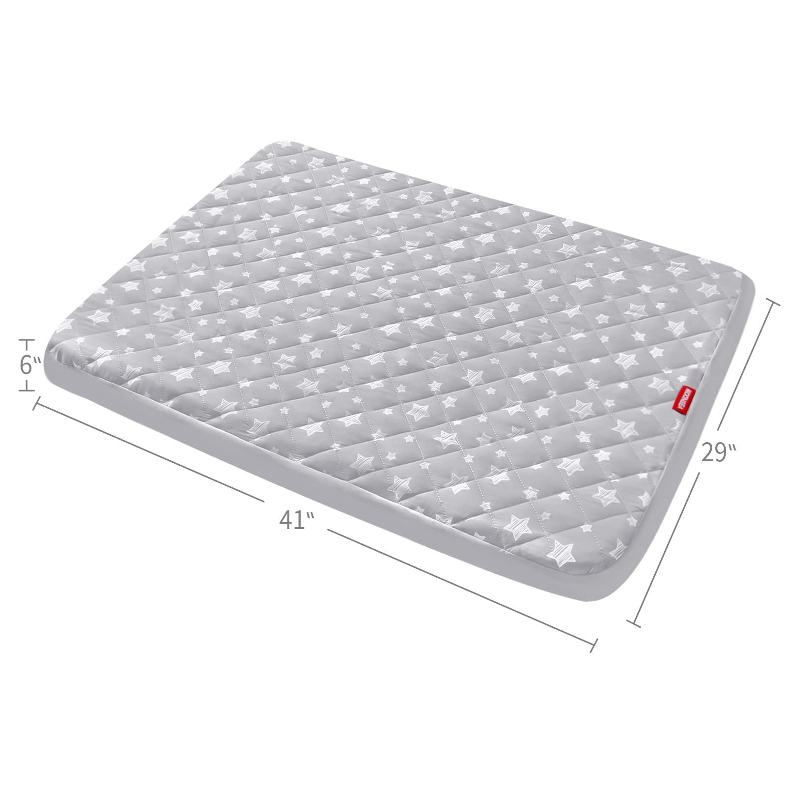 Waterproof Dog Bed Covers Replacement Washable Pet Hair Easy to Remove, Noiseless Quilted Puppy Pet Bed Cover Lovely Grey Star Print 29x41 Inches, for Dog/Cat, Cover Only
