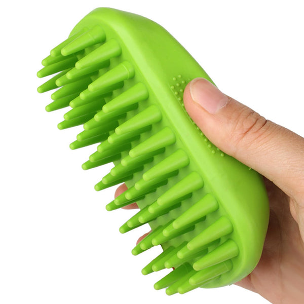 Yintoper Dog Bath Brush, Pet Silicone Shampoo Brush, Rubber Shower Wash Curry Brush for Short Long Haired Dogs Cats Shedding Grooming and Massage, Pet Rubber Brush Removes Loose & Shed Fur