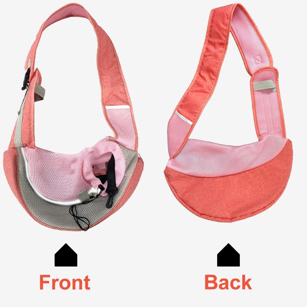 FEimaX Pet Dog Sling Carrier Puppy Pet Slings Bag for Small Dogs Cats Satchel Carriers Breathable Mesh Hand Free with Adjustable Strap Doggie Crossbody for Outdoor Travel (Small, Black)